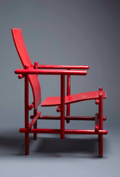 Gerrit Rietveld 1888 - 1964, “Red Billet” Armchair, Utrecht 1924. Image courtesy Galerie Ulrich Fiedler.