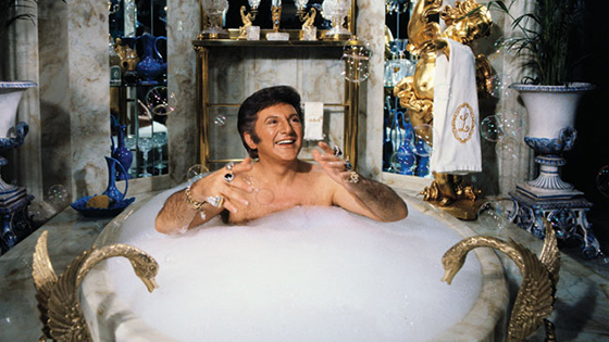 Liberace ensconced in bubbles.