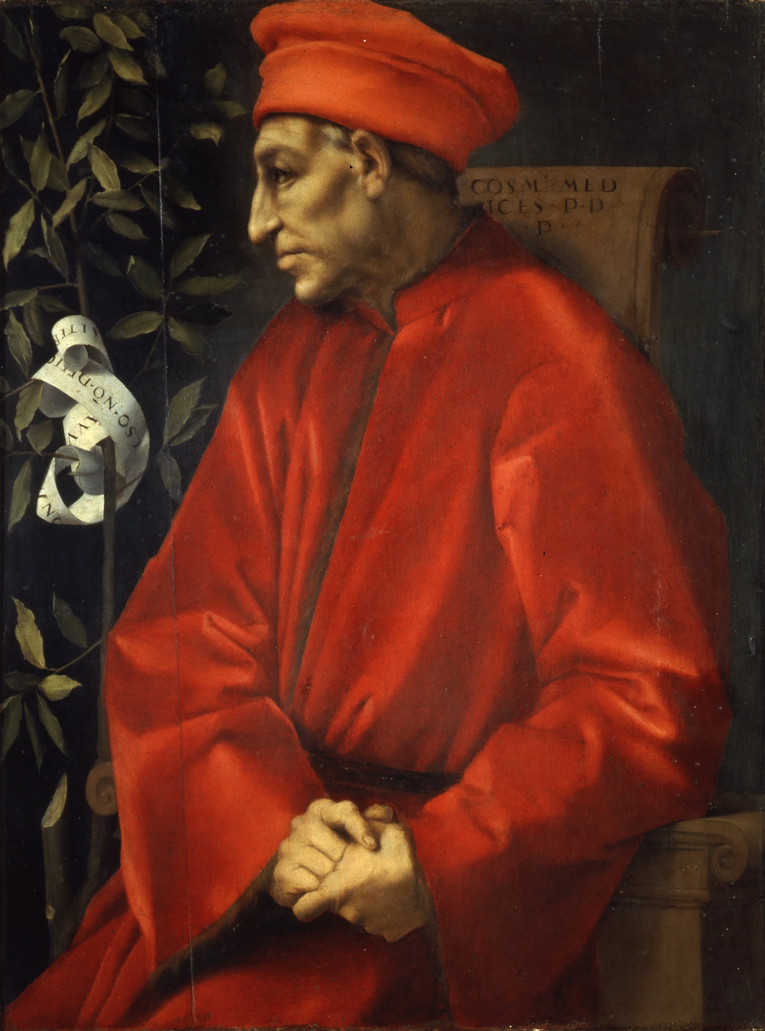 Pontormo, Portrait of Cosimo Il Vecchio de’ Medici, c. 1518-1520, Uffizi Gallery.