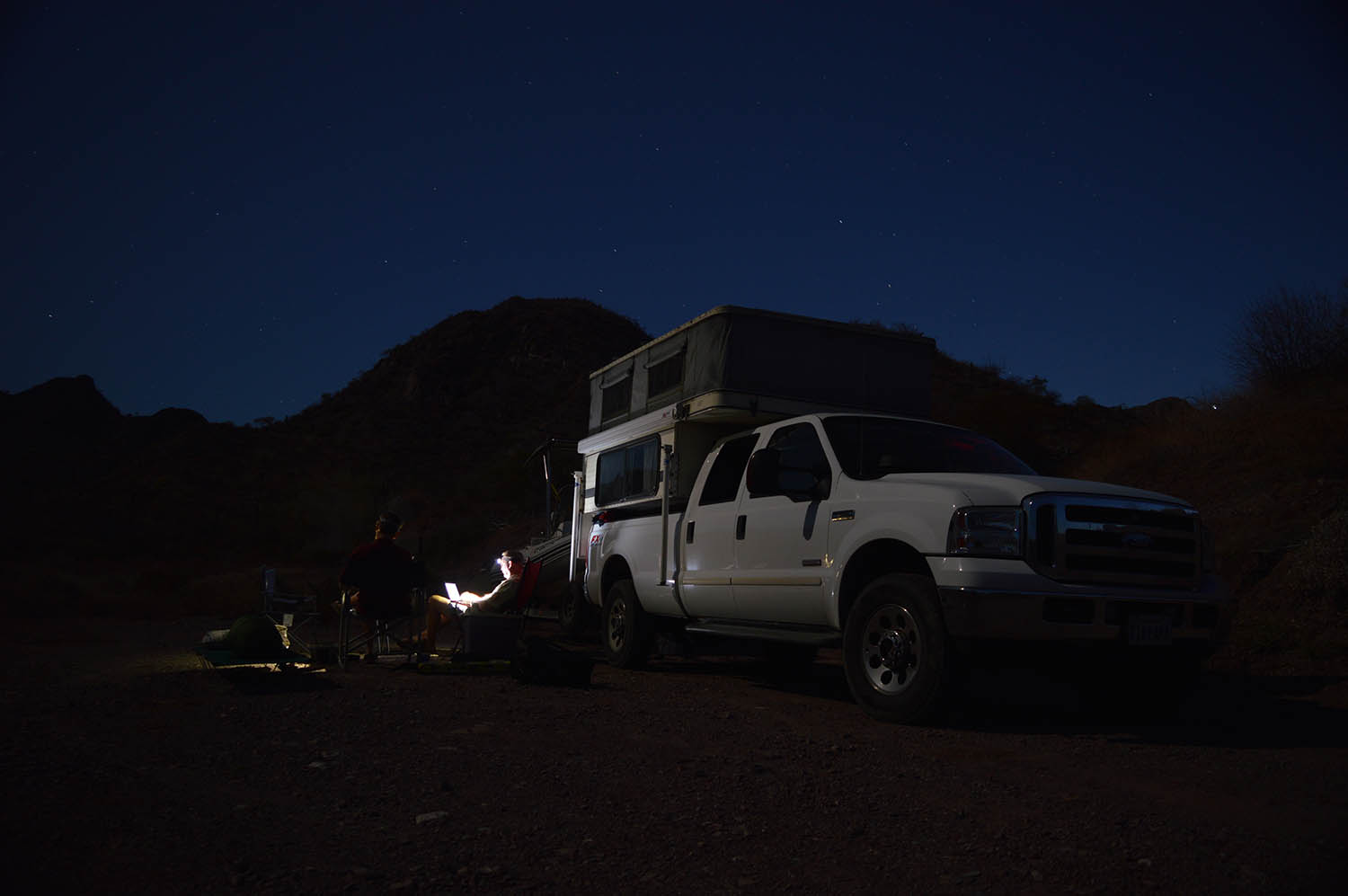 Camp at night.