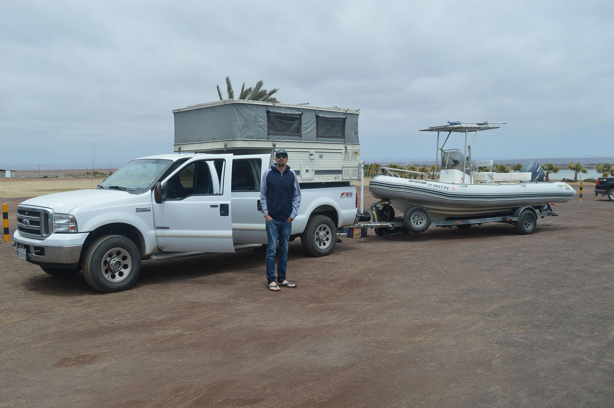 JT, Broken Wagon Films director, in front of the rig before the long drive north. All in all, a successful preliminary expedition! 