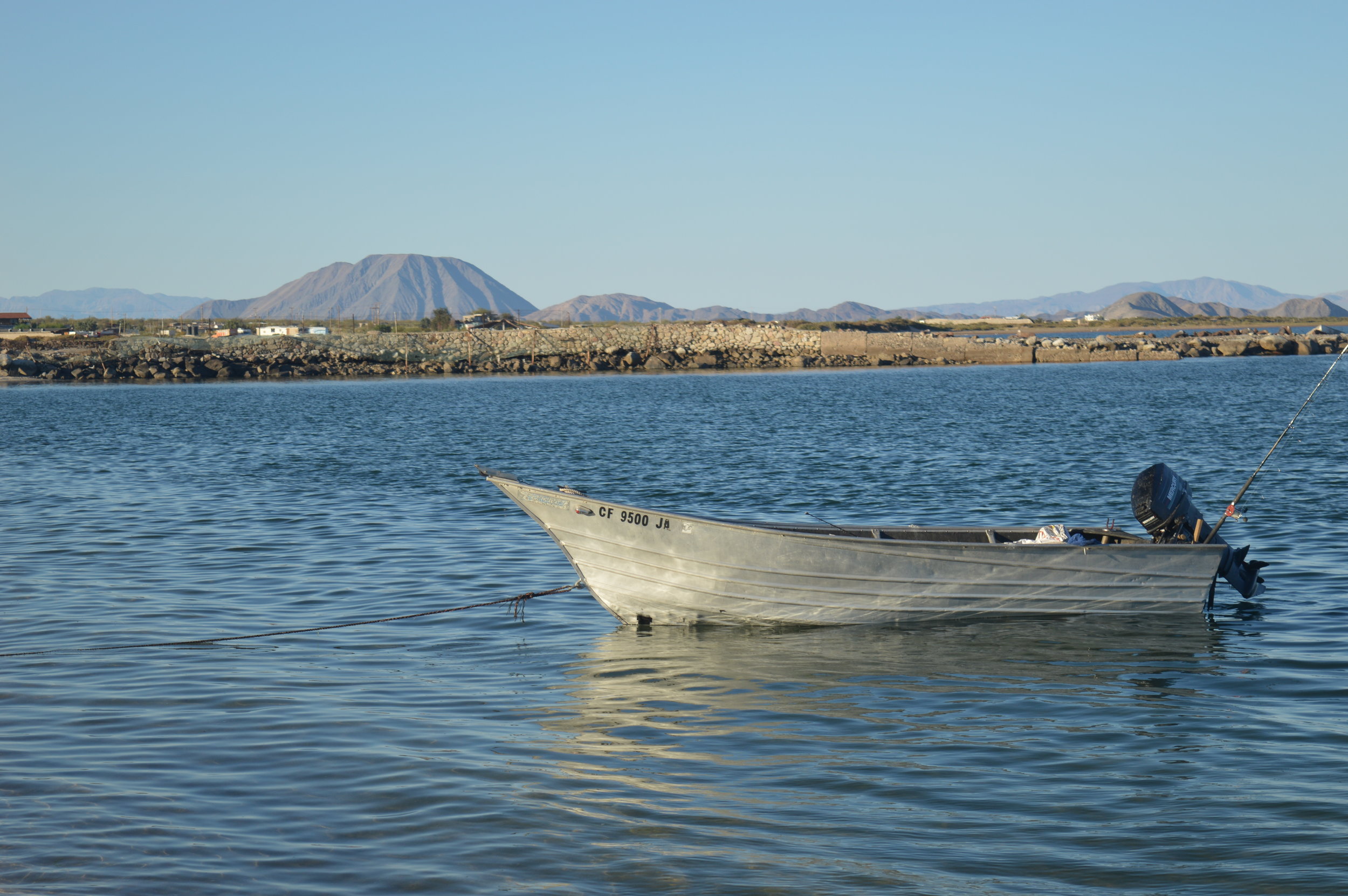Panga in Bahia de los Angeles.