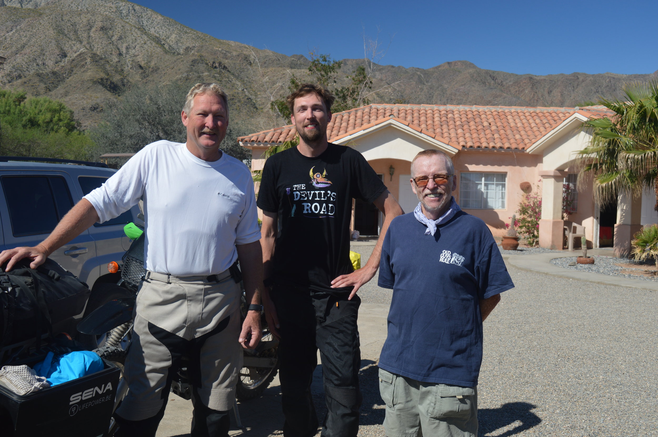 Producer Todd and Director JT with Author and Baja Storyteller Graham Mackintosh.