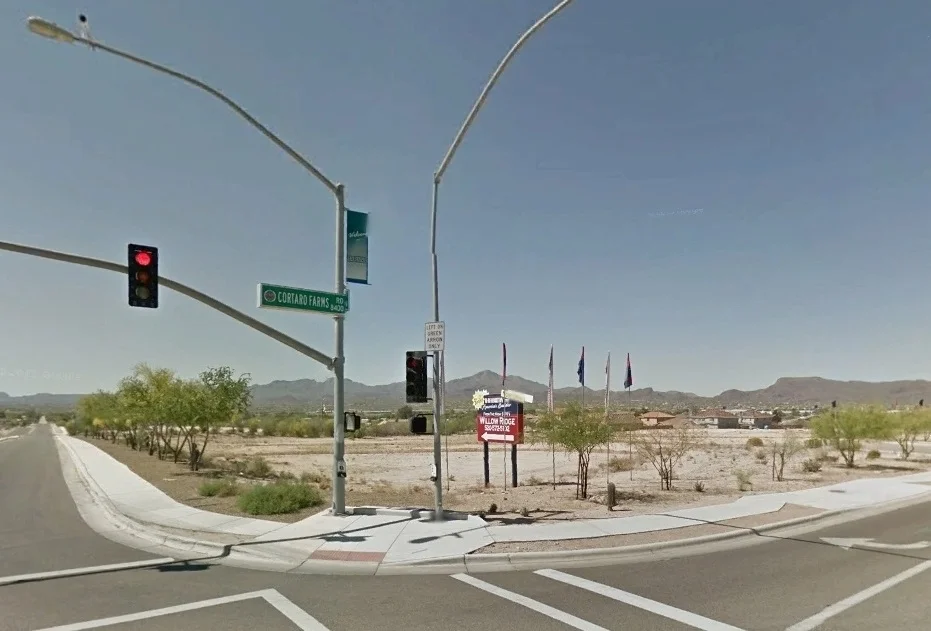 This 3.6 acre commercial parcel is located on the southwest corner of Cortaro Farms and Camino de Oeste roads. The property was recently improved to include turn lanes and a lighted intersection during the Cortaro improvement project. The parcel has a development plan for a new corner drug store. The parcel is within Marana, AZ a rapidly growing town on the northwest side of Tucson, AZ.