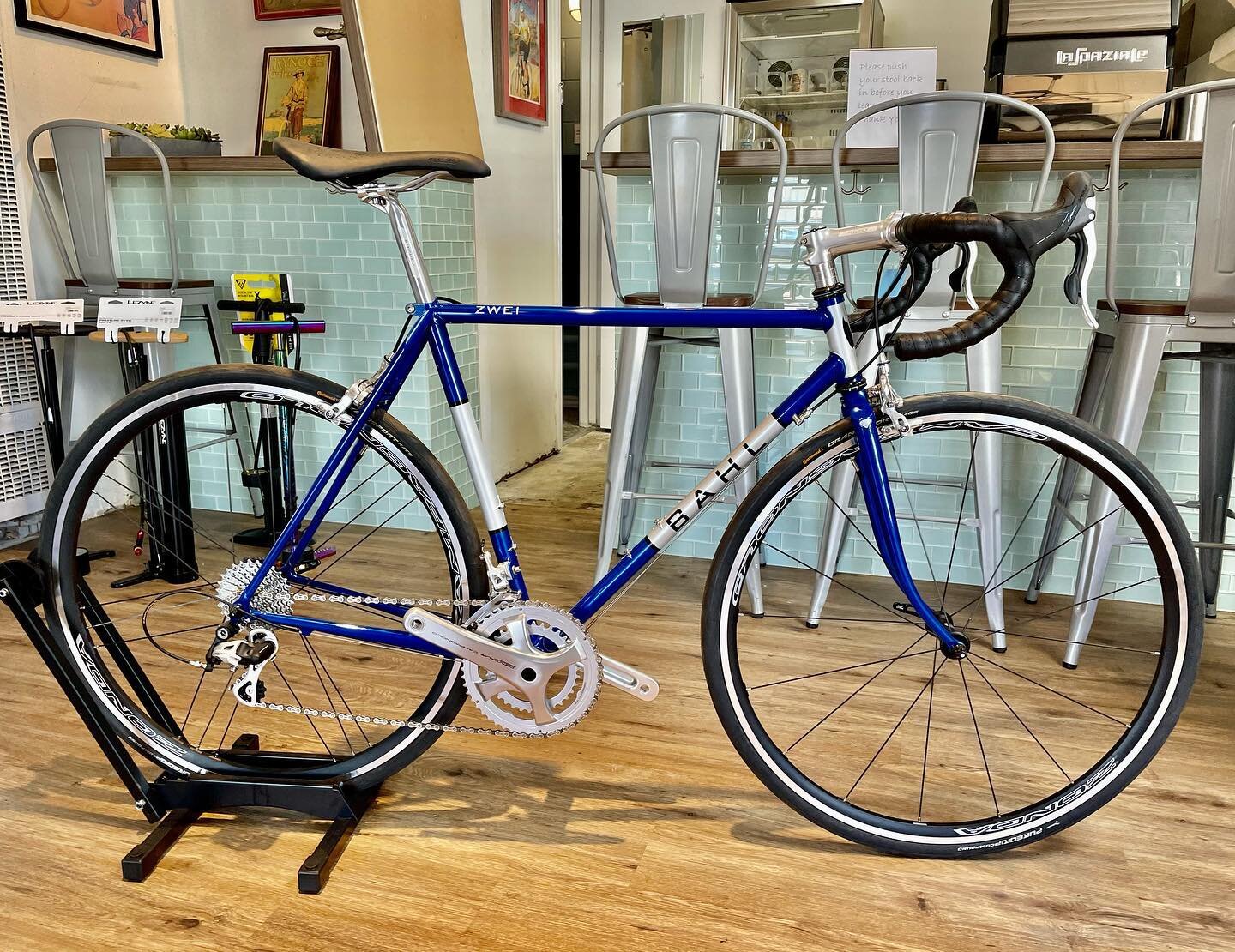 In stock fresh @bahlcycle 53cm Campy gem.  Hand made in California.  Come check it out.  #steelisrreal