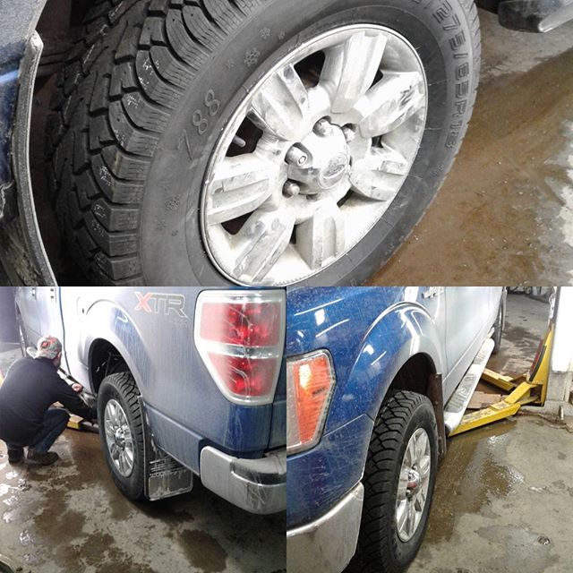 2010 Ford F150 gets new winter shoes #tires #truck #shop