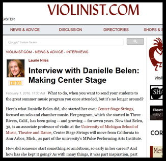 Interview with Danielle Belen in Violinist.com