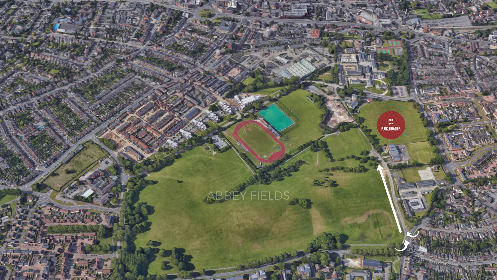 ACCESS VIA ONE WAY STREET OFF CIRCULAR ROAD SOUTH OR BERECHURCH ROAD (CLICK IMAGE TO ENLARGE)