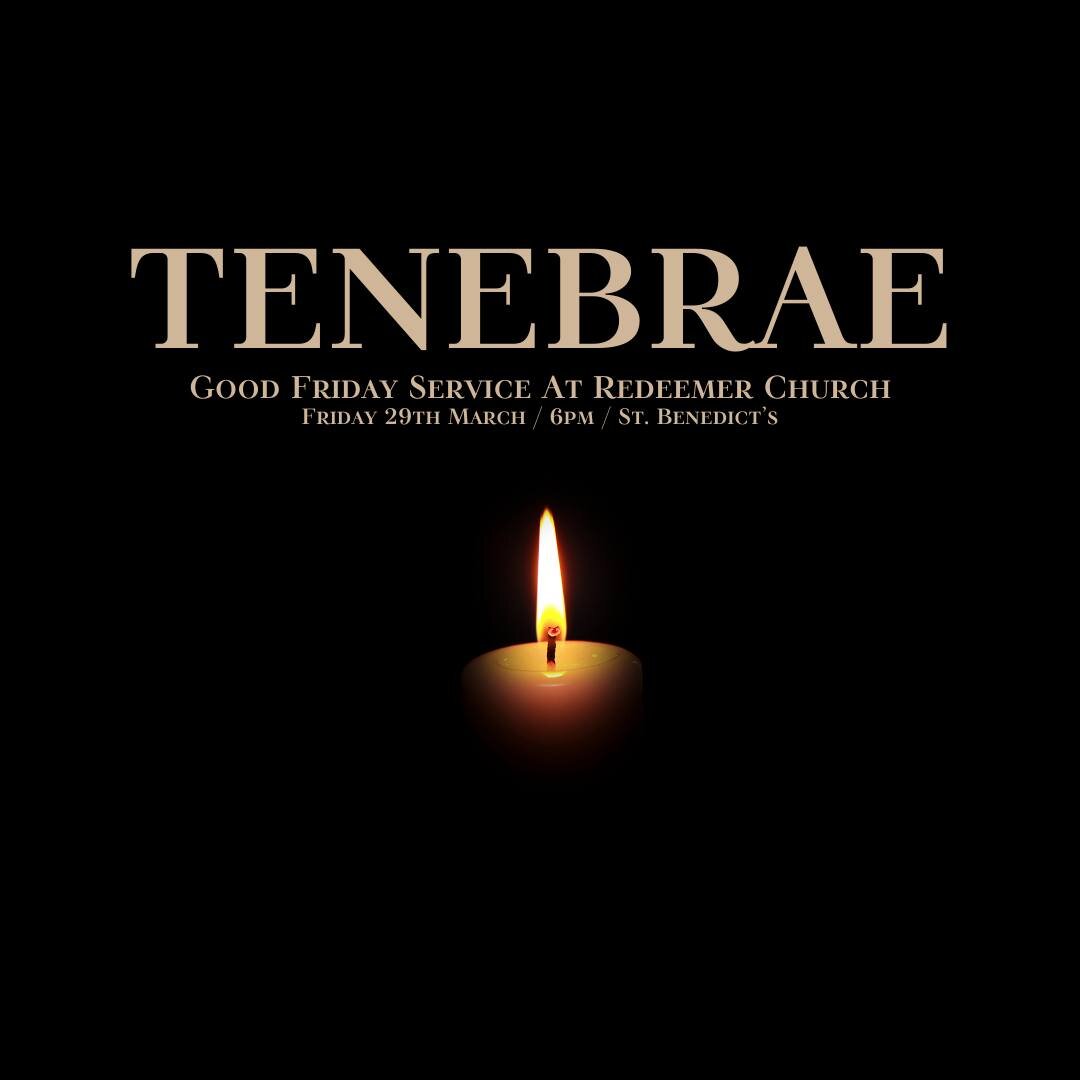 Tenebrae // Good Friday Service // Tonight // 6pm

A Service of Tenebrae, or &quot;Shadows,&quot; is an extended meditation on the passion of Christ. This allows us to enter the weight of the Easter story, culminating in the wonder of it on Sunday.

