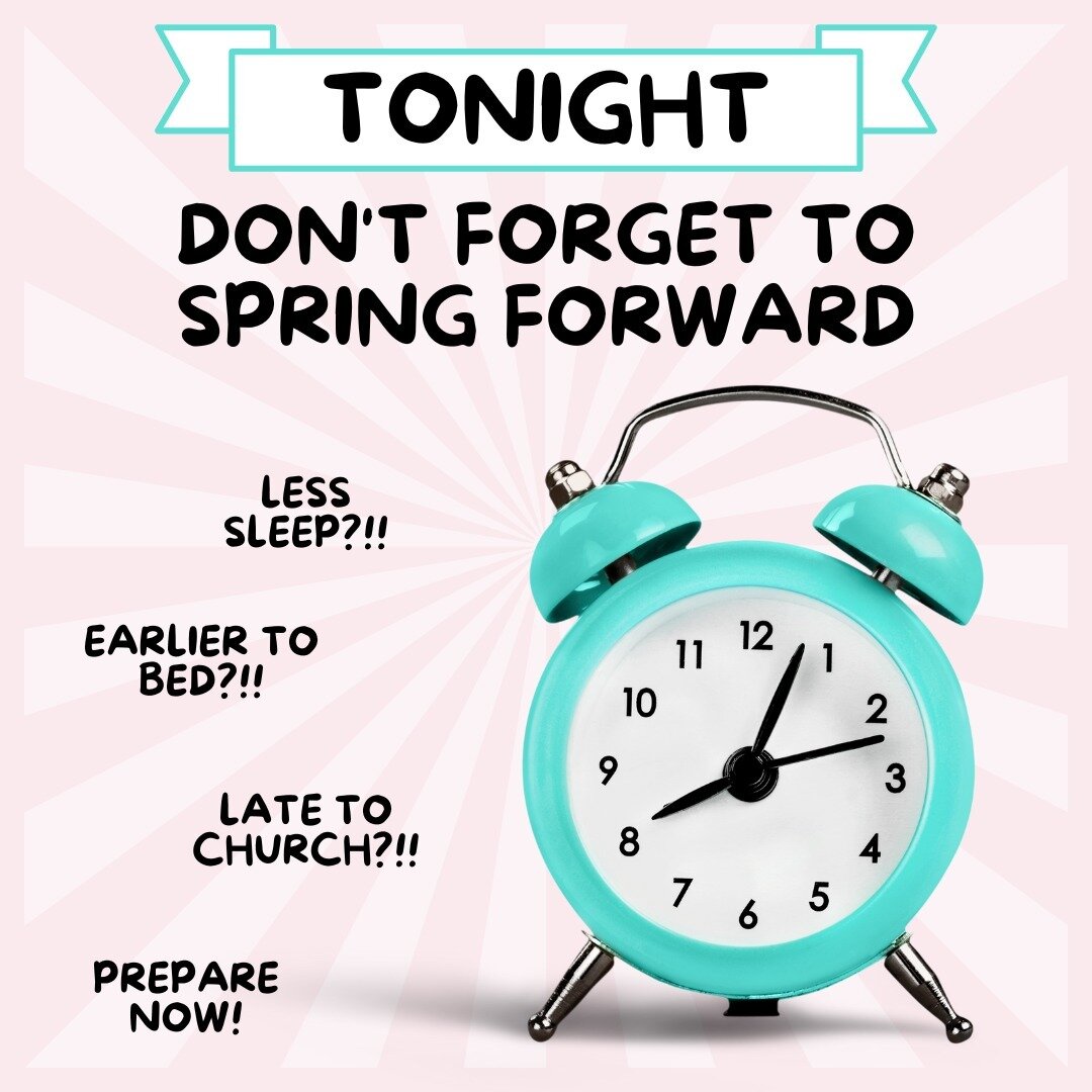 ⏰ CLOCK CHANGE ⏰
Clocks 'spring forward' an hour tonight (at 1 am!) so make sure to check they&rsquo;re set before you go to bed on Saturday!

It may be one less hour in bed but it also means one more hour of sun in the evenings!!! ☀️ Oh....and Easte