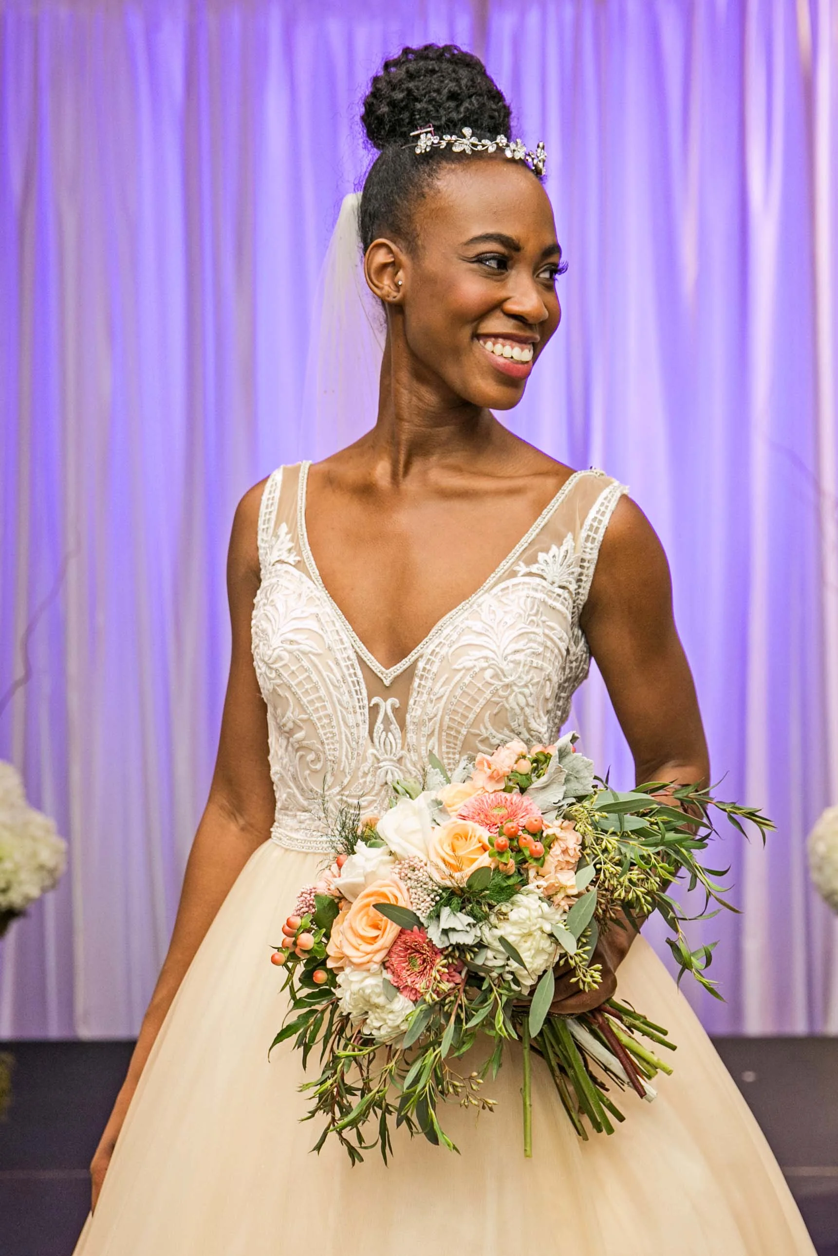 Peaches & Cream Garden Style Bridal Bouquet