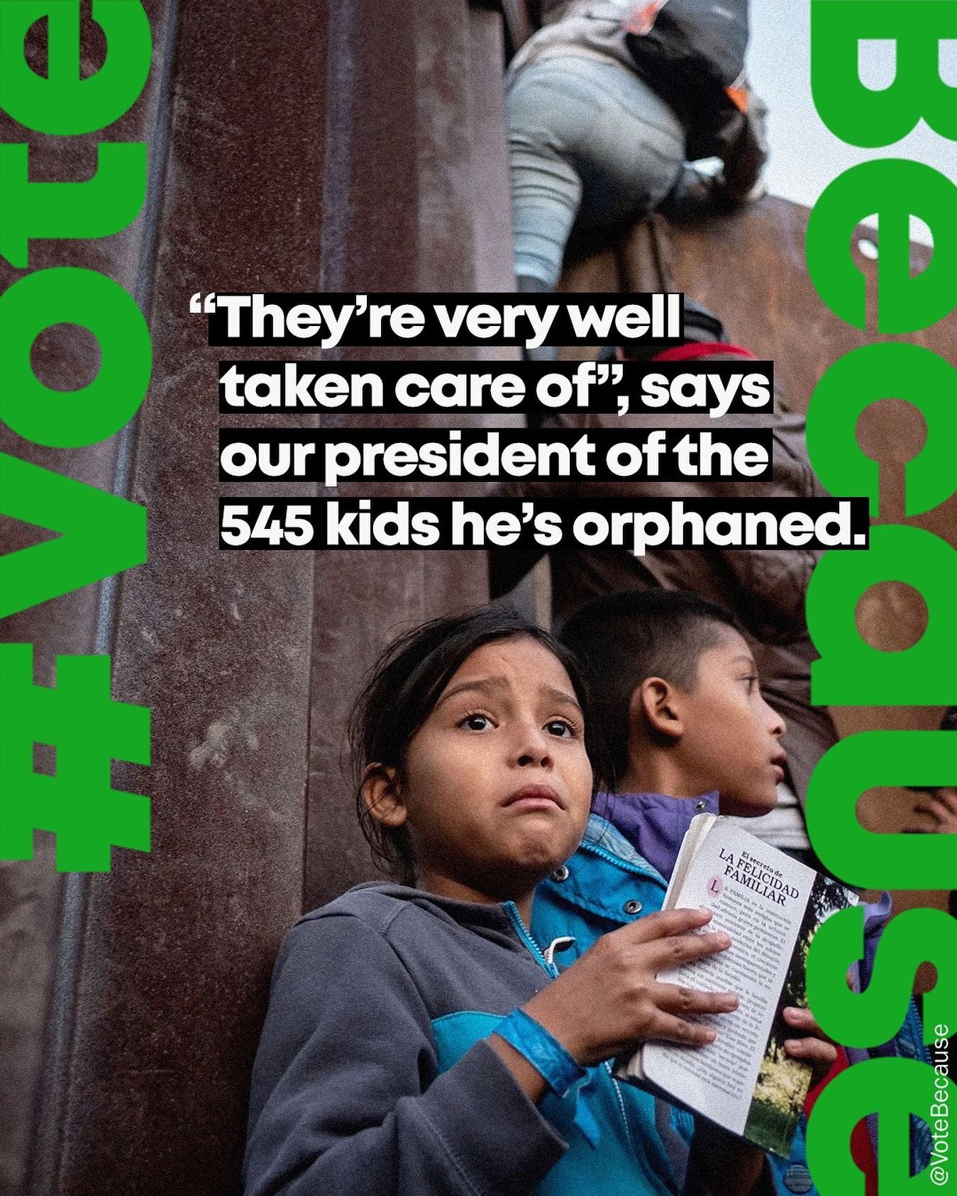545 kids who were ruthlessly separated from their families years ago, many under the age of 5, still can&rsquo;t find their parents. 
#VoteBecause #Biden2020 #BidenHarris2020 #RefugeesWelcome #VoteThemOut #VoteHimOut