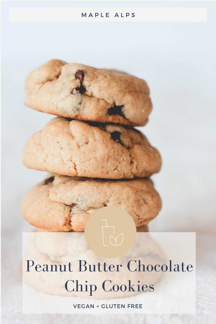 Peanut Butter Chocolate Chip Cookies (vegan + gluten free) — Maple Alps