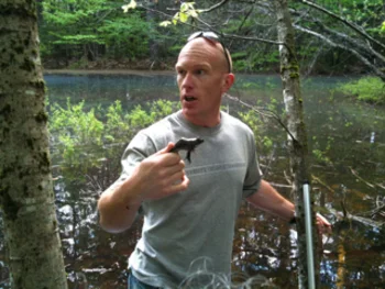 Professor Matt Tarr (Univ. of NH) leads a TCC vernal pool exploration, May 2010.