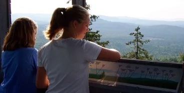 The view from Great Hill Tower takes in all Tamworth, the Sandwich Range, & the Ossipee Mountains.