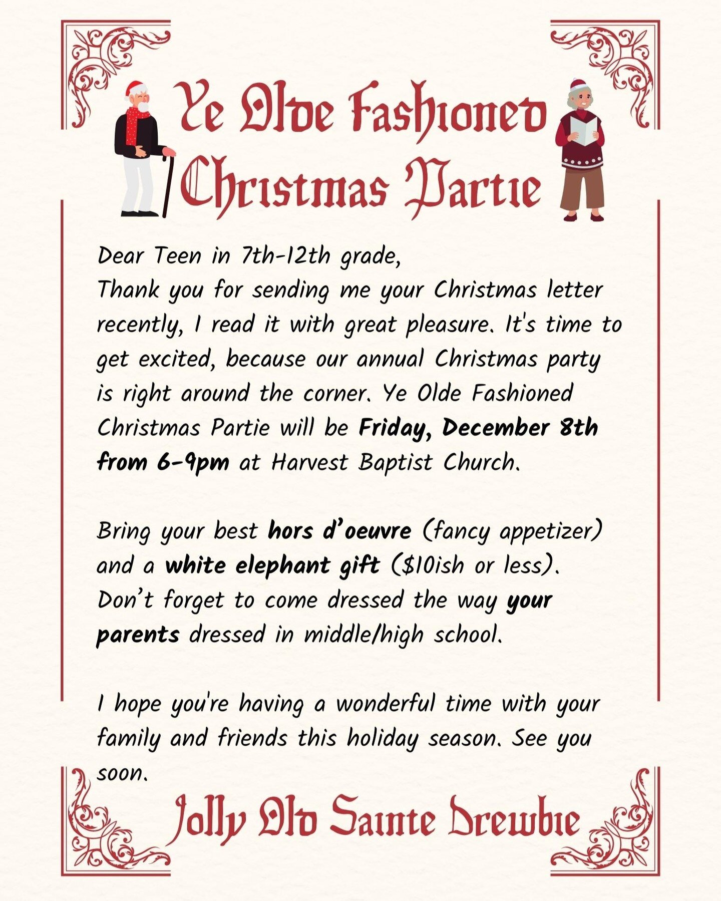 Christmas Party is December 8!