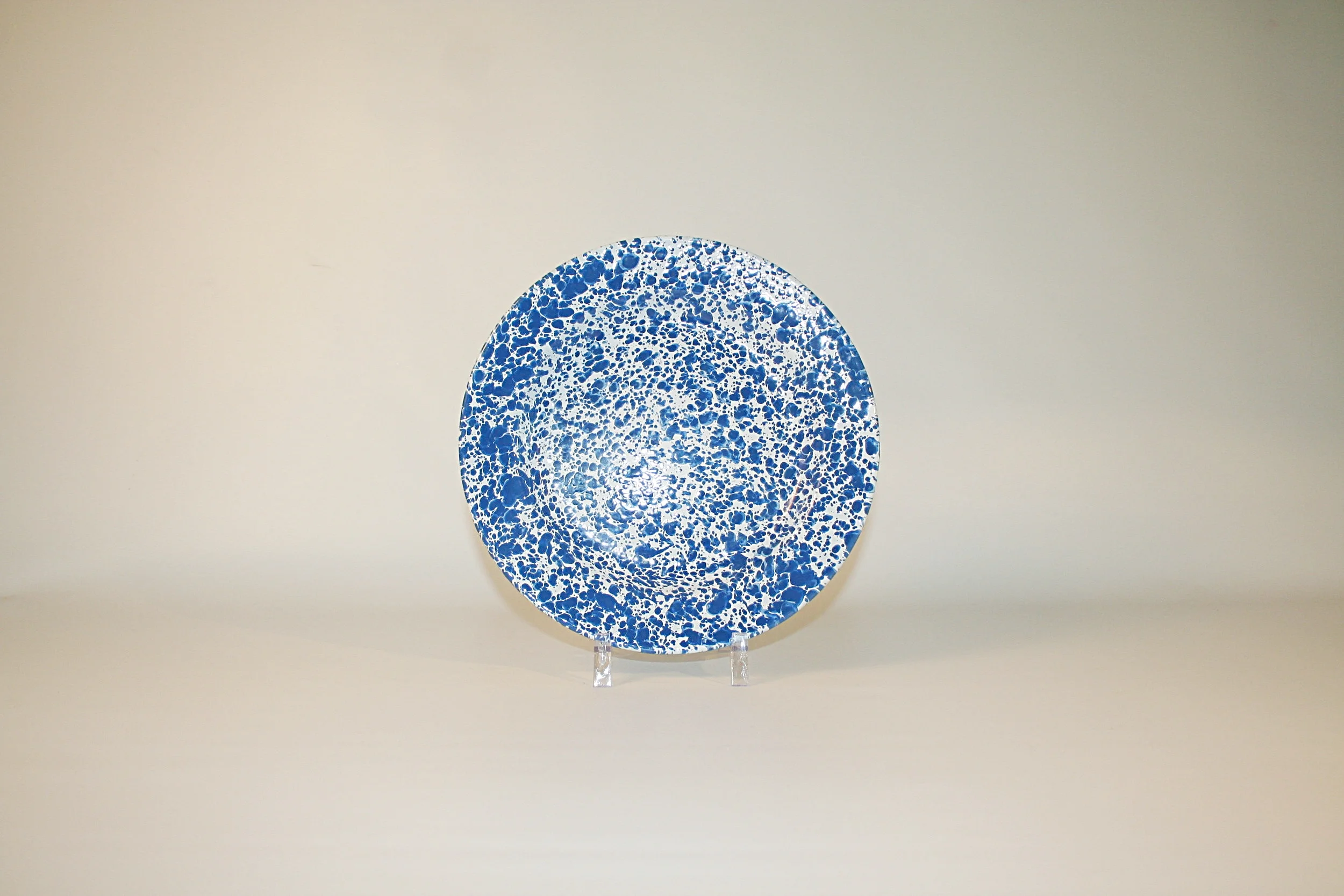 blue splatterware plates