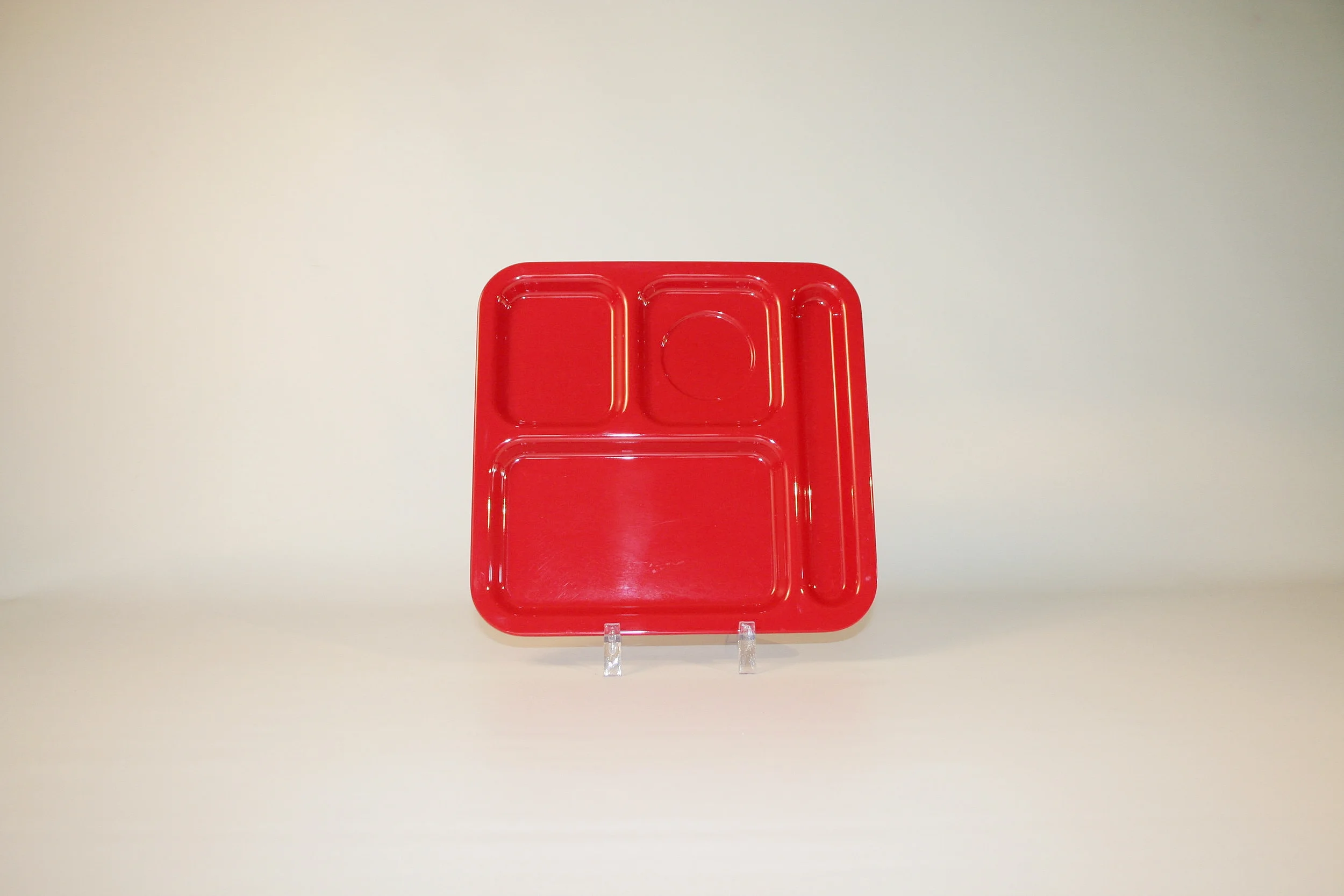 9x9 red lunch tray