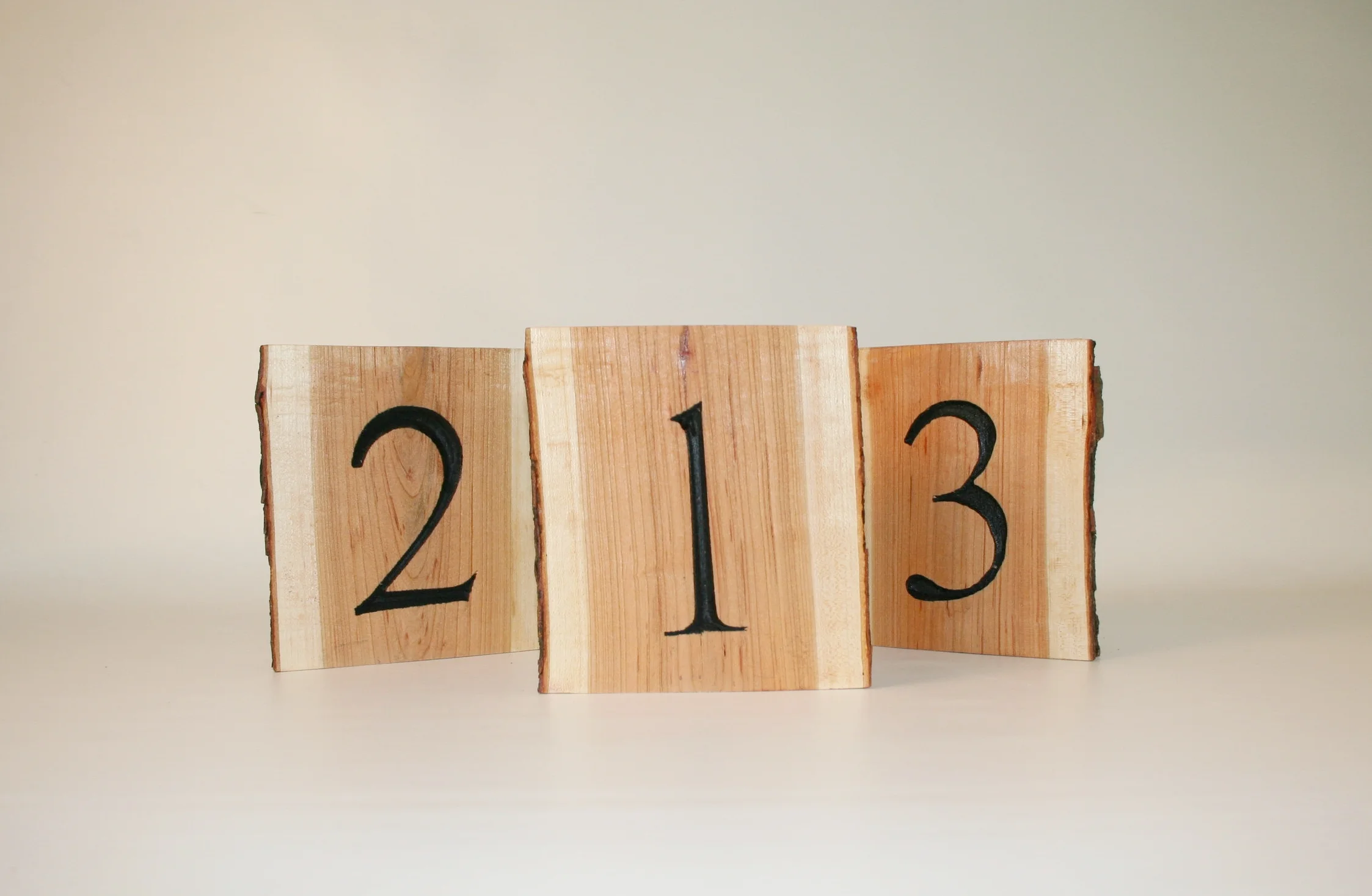 wood table numbers