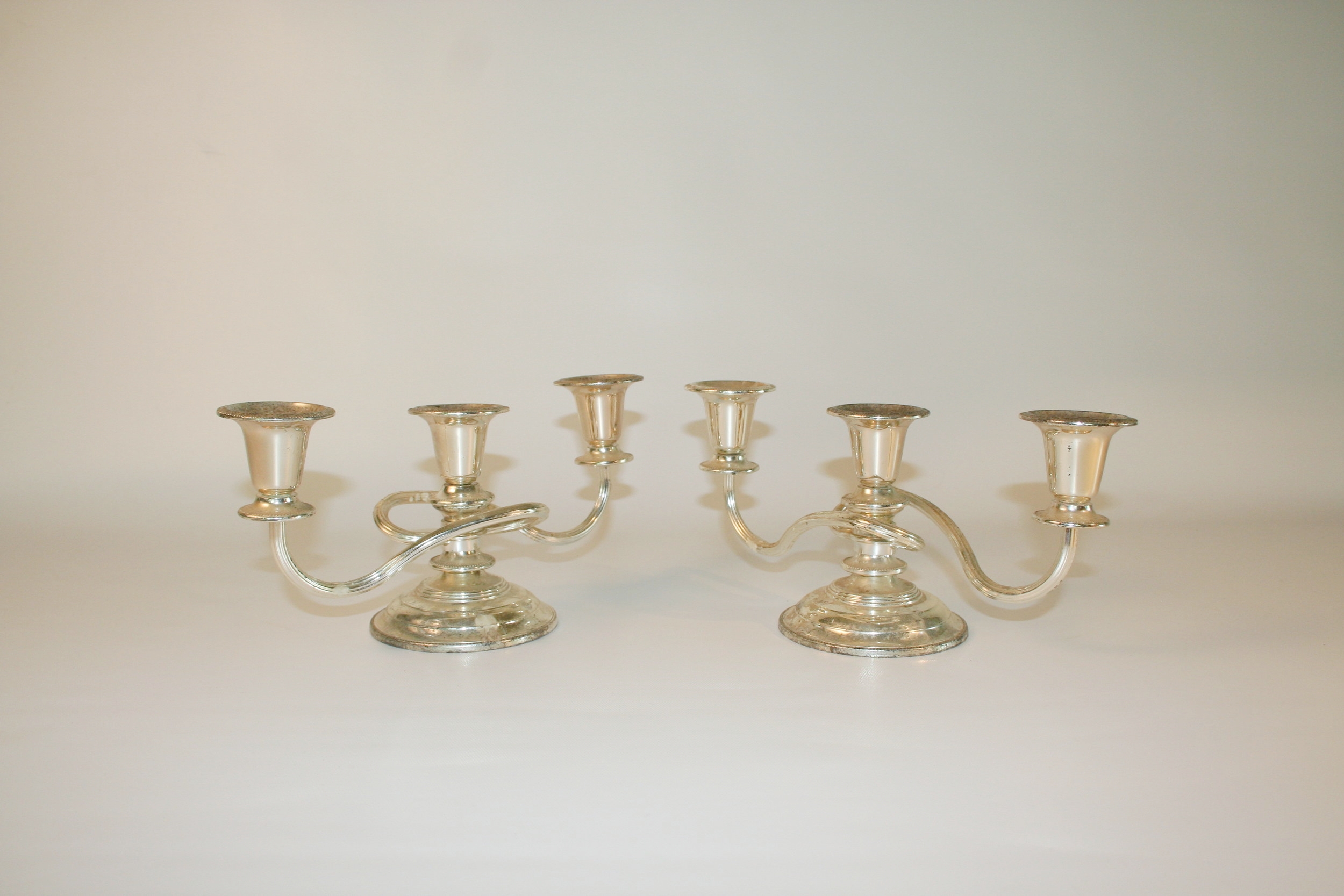 silver candle holders