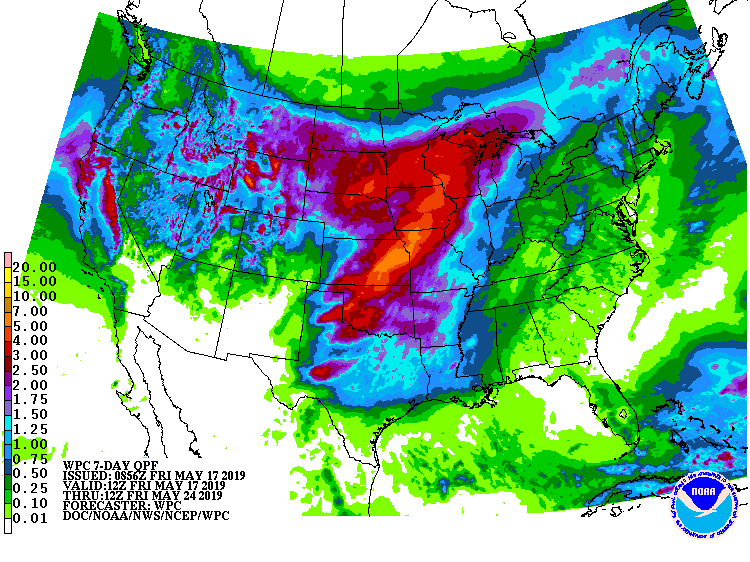 7 Day QPF for 5/17 to 5/24 - Issued 08:56Z 5/17