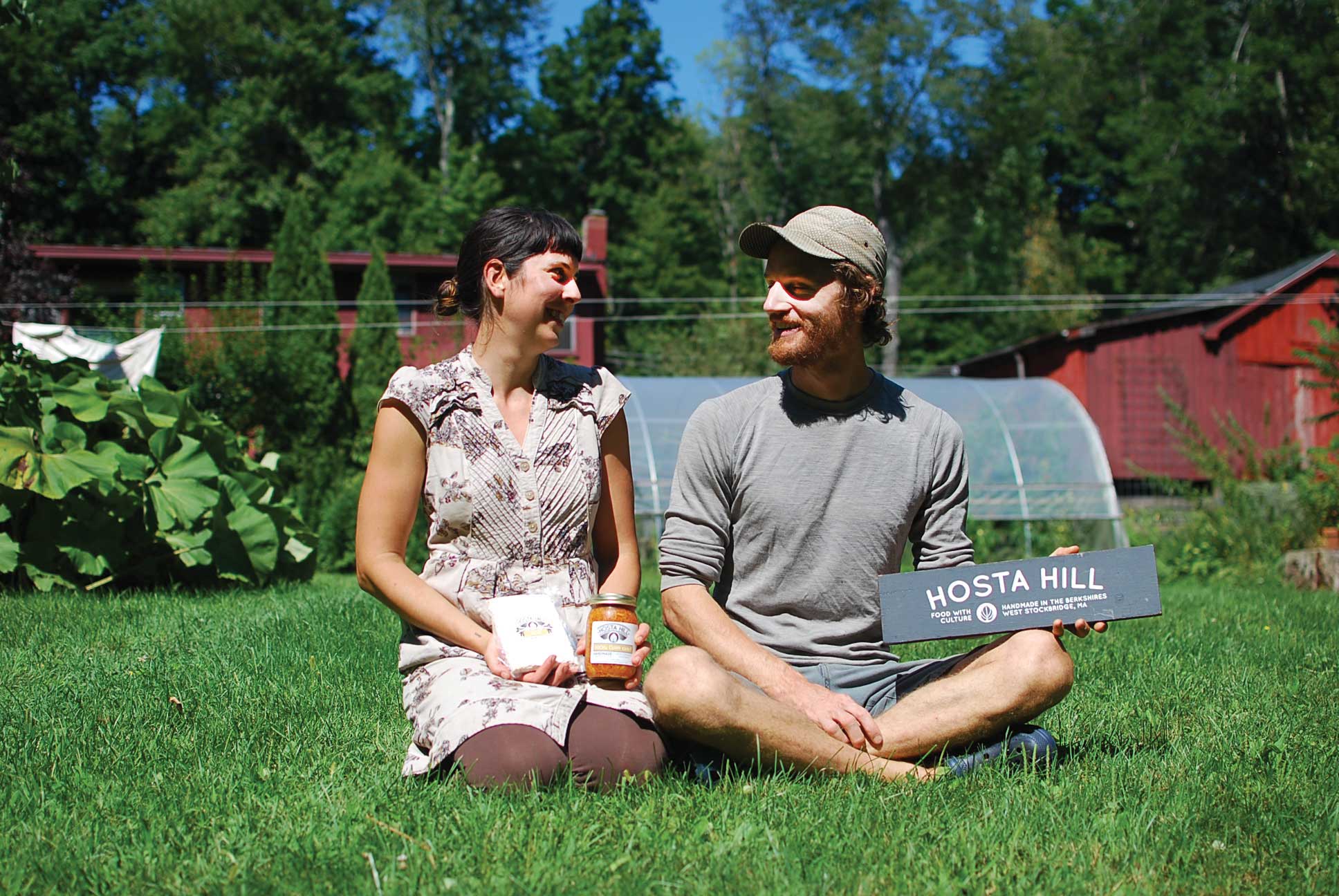 Maddie and Abe at the Hosta Hill home base. photo: Matt Novick