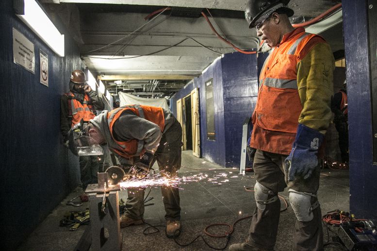 construction site sparks nyc Industrial photography by corporate photographer Michael Benabib.JPG