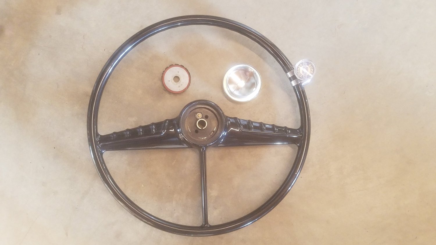 1954 Chevy Pickup 3100 (Repro) Steering Wheel, Horn Button and Spinner —  HALF-FAST Speed Shop