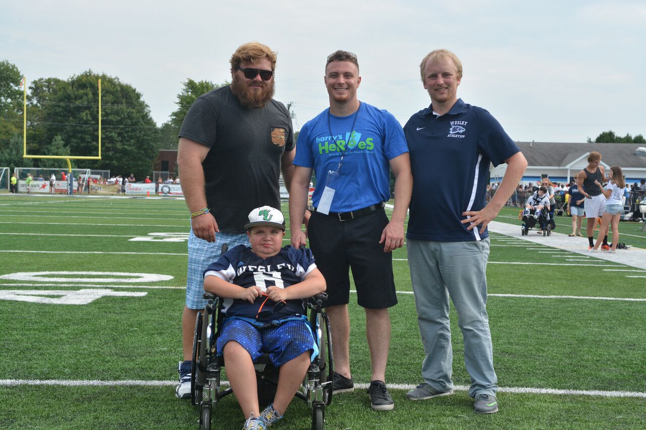 (left to right): MMF volunteer Raymond Otlowski, Eddie Hazeldine, Rob DeMasi, and Wesley's Brett Ford