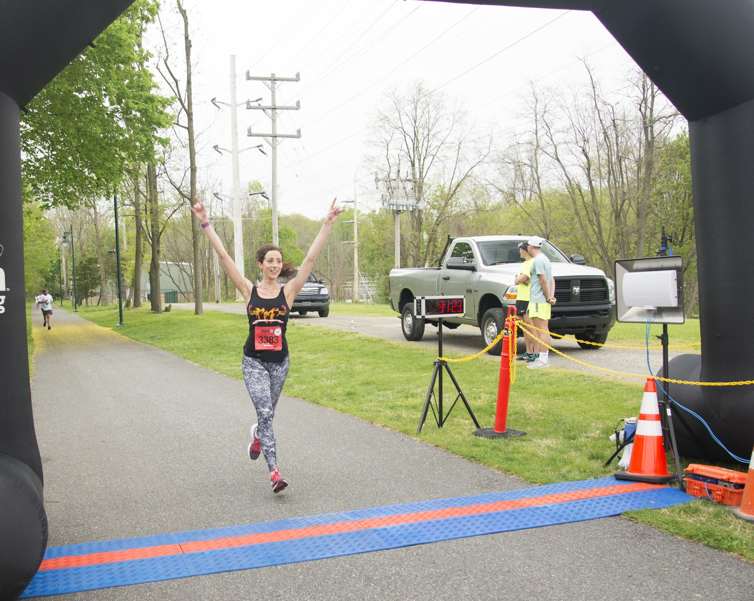 NFL Cheerleader, U.S. Navy Nurse, MMF National Ambassador, and MUSCLE CHAMPION, Rachel Engler, crossing the finish line at the very first Muscle Movement Fdn. RUN for STRENGTH 5k in Newark, DE! Rachel received treatment for myasthenia gravis, an autoimmune form of muscle disease, just one week before completing this race!