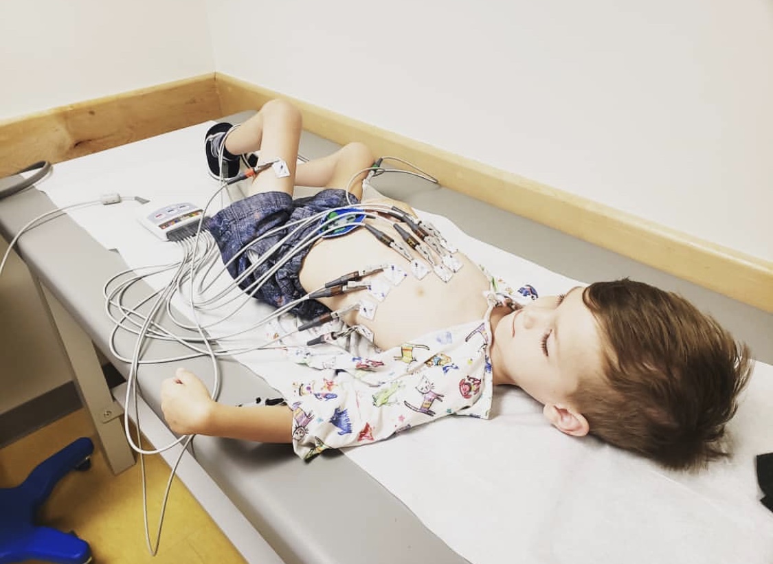 Muscle Champion, Harry Smith, endures testing for his cardiac arrhythmia due to EDMD.