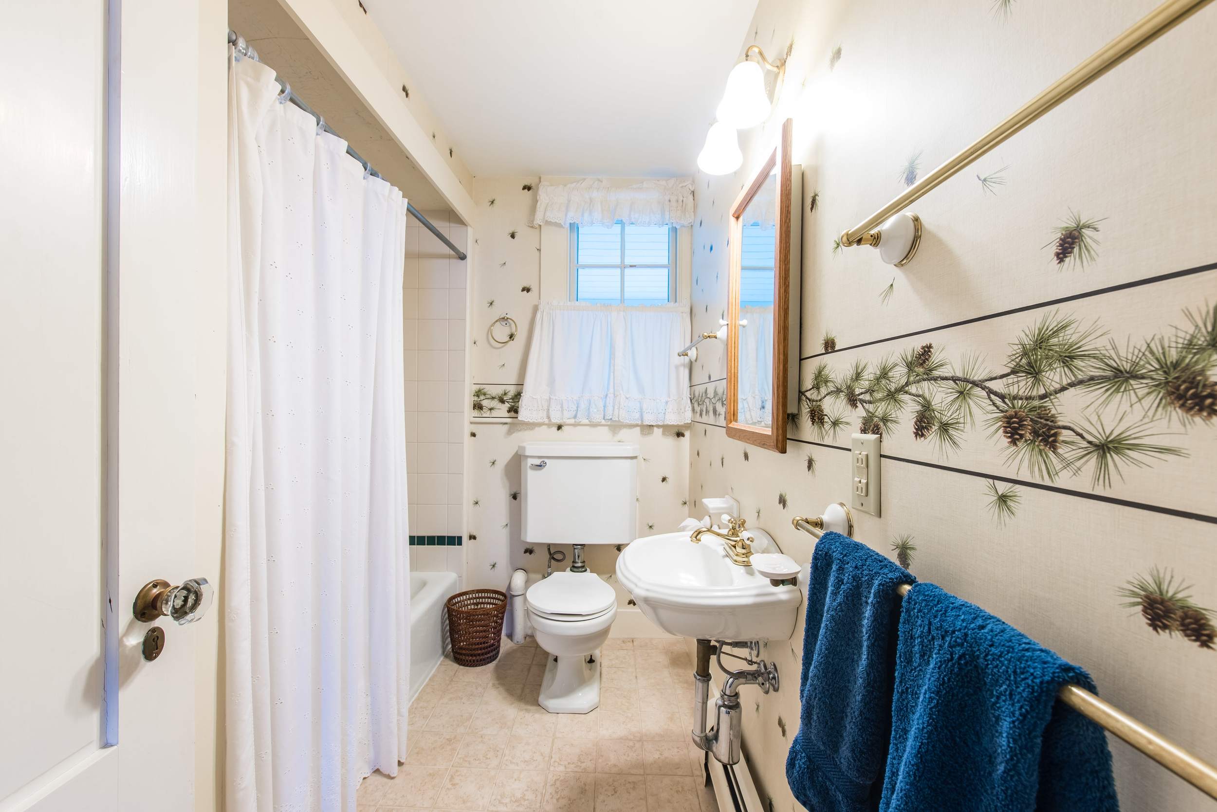  Downstairs bathroom with tub and shower.&nbsp; 