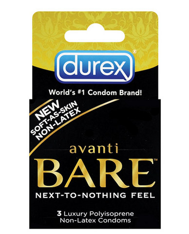 Introducing Durex Avanti Bare condoms, one of the most technologically advanced condoms ever produced. Made from an ultra refined polyisoprene material, the Durex Avanti Bare Condom is considerably softer and more comfortable to use than its popular predecessor. The high tech material of Avanti Bare is thinner than any latex condom available today and is well suited for those with latex allergies. Please note: Durex Avanti Bare Condoms are not compatible with oil-based lubricants. Suitable for natural rubber latex sensitive users*. Soft-as-skin polymer for an exceptional natural feel. Softer and better feeling than polyurethane. Specially shaped to be easy to put on and more comfortable to wear. Our condoms are specially made to smell better.