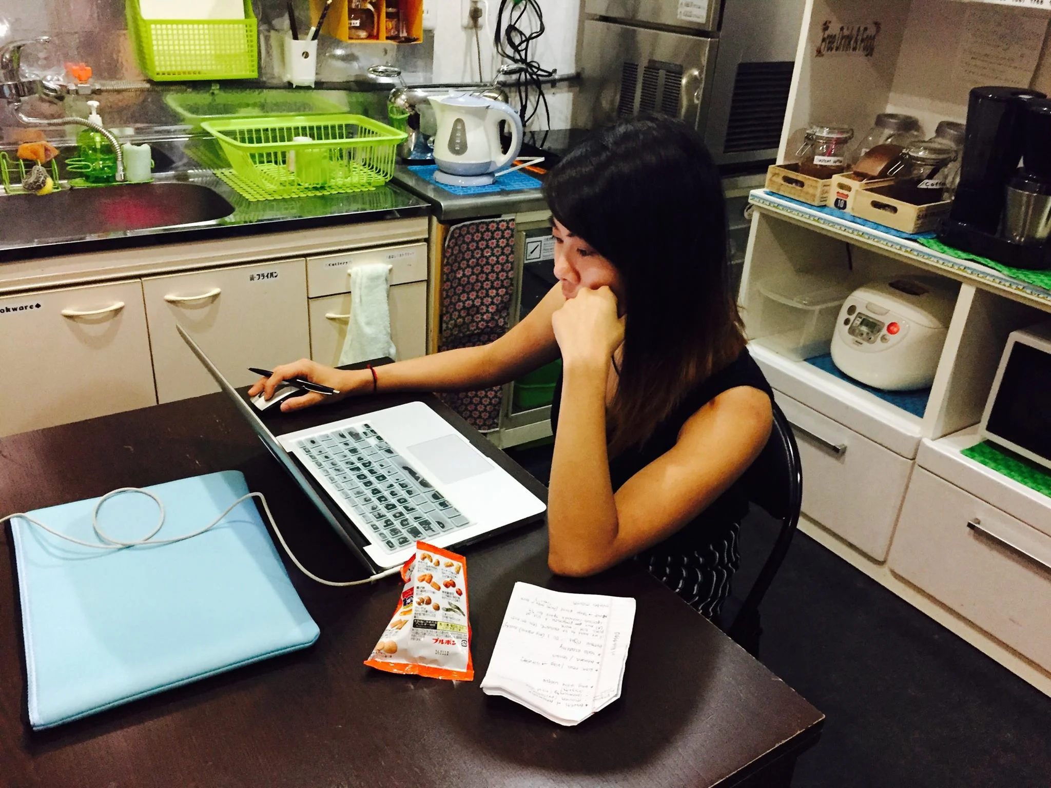 I had the hostel receptionist take it a few times because I wanted to pose like I was actually working :P (I was tho!)