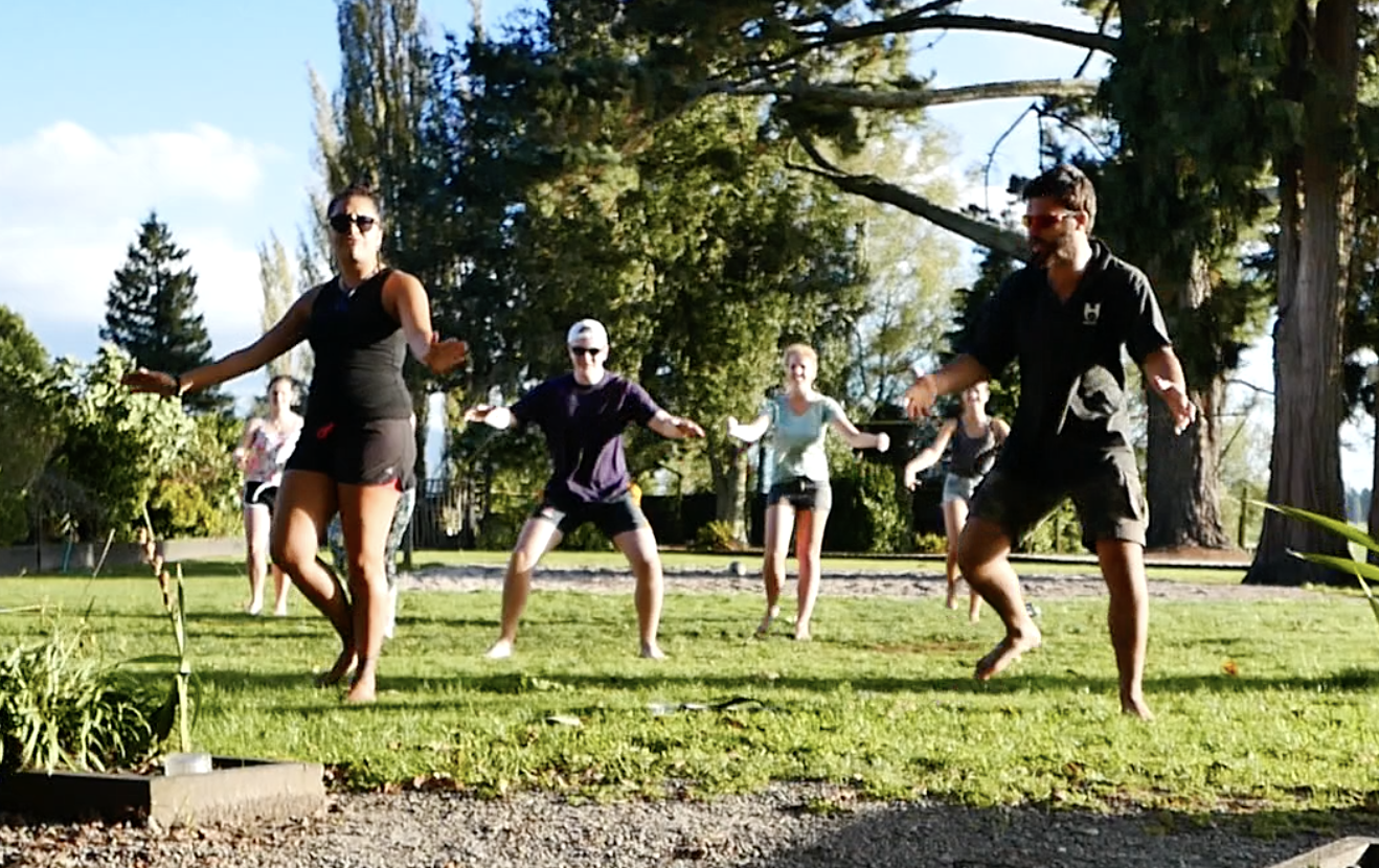 Maori Haka dance lessons while some others were baking fresh bread in the kitchen