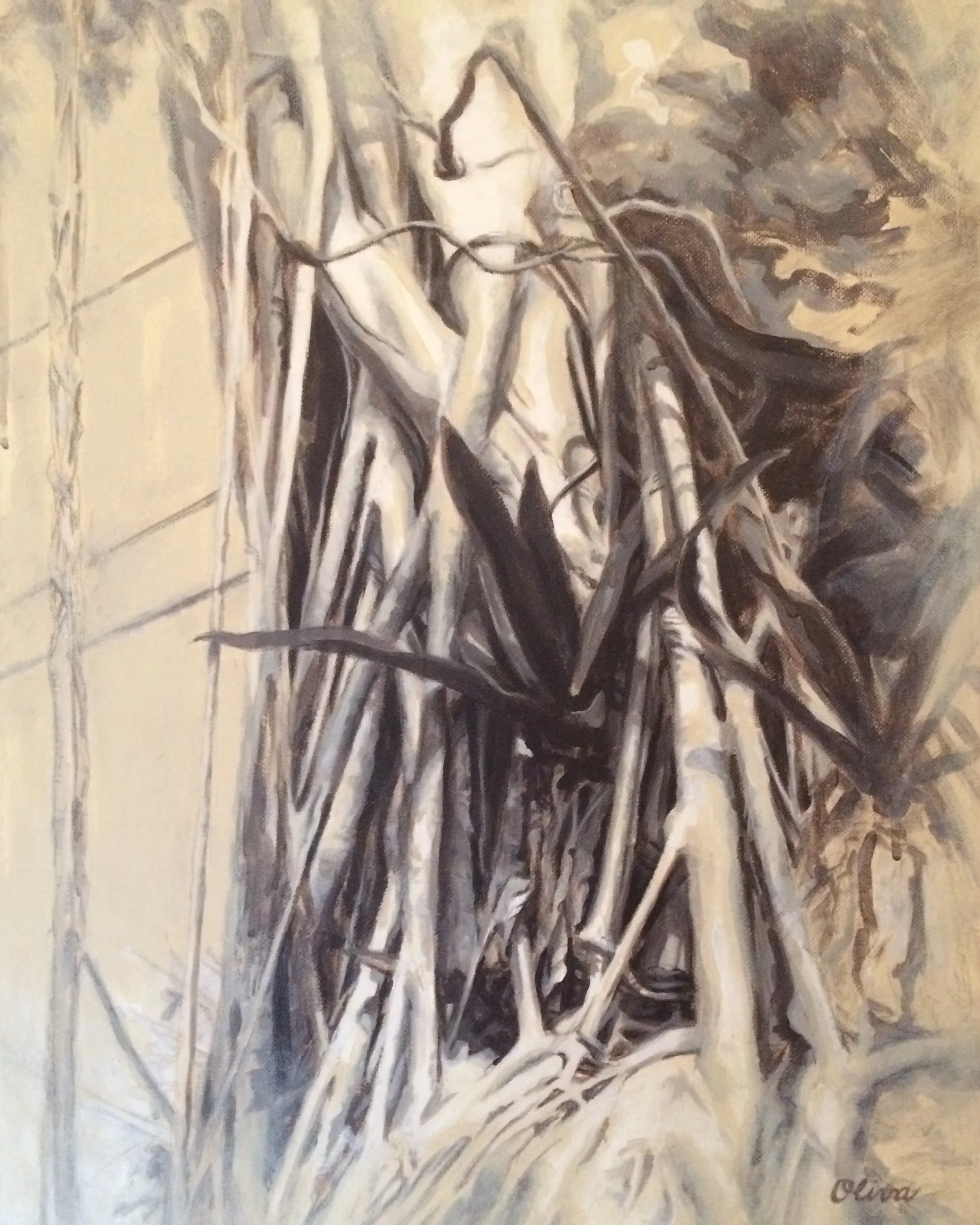 Power Lines, 16 x 20", acrylic on canvas (framed)