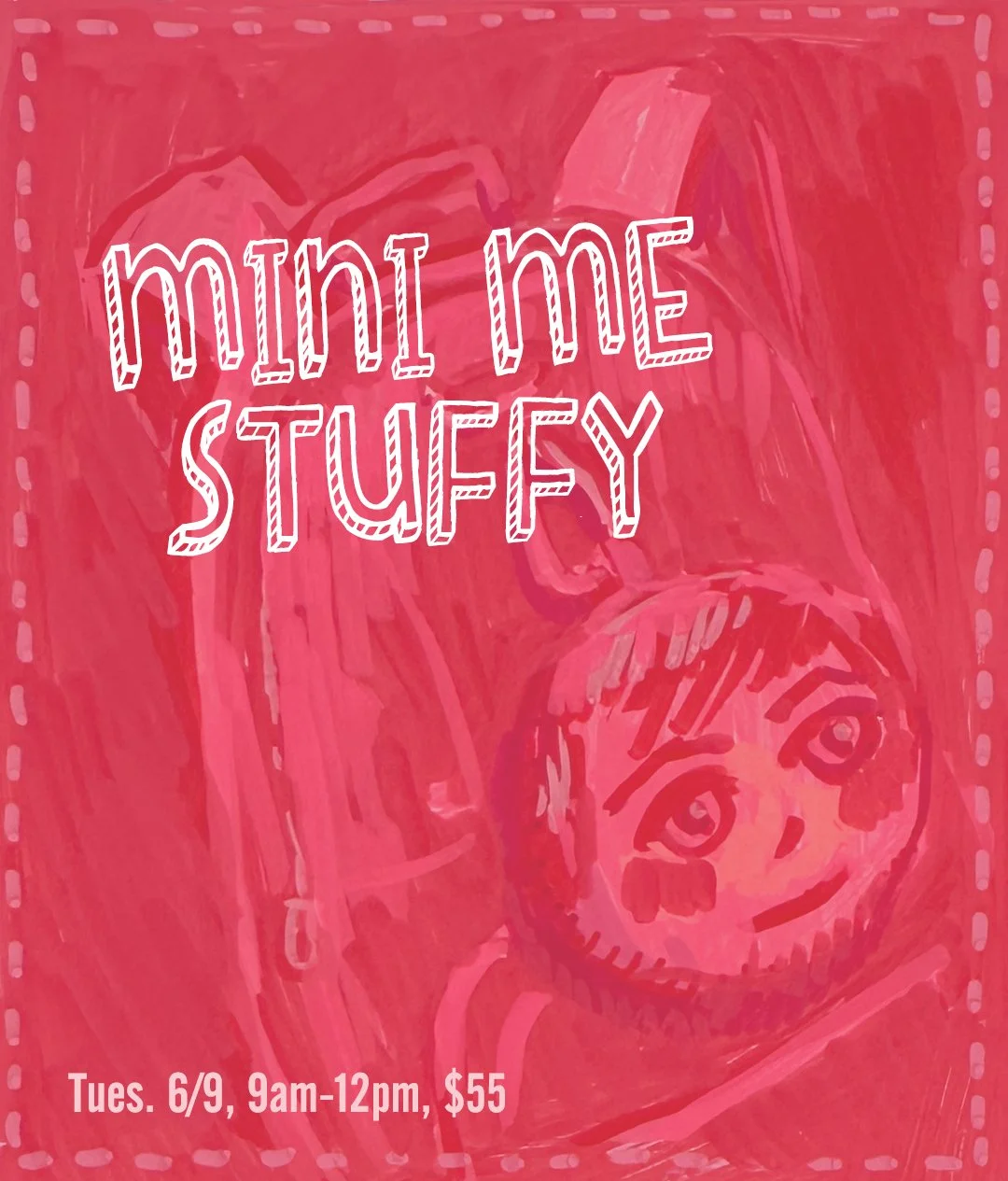 Miami art and sewing workshop to create a plush cartoon stuffy to hang from a backpack or keychain