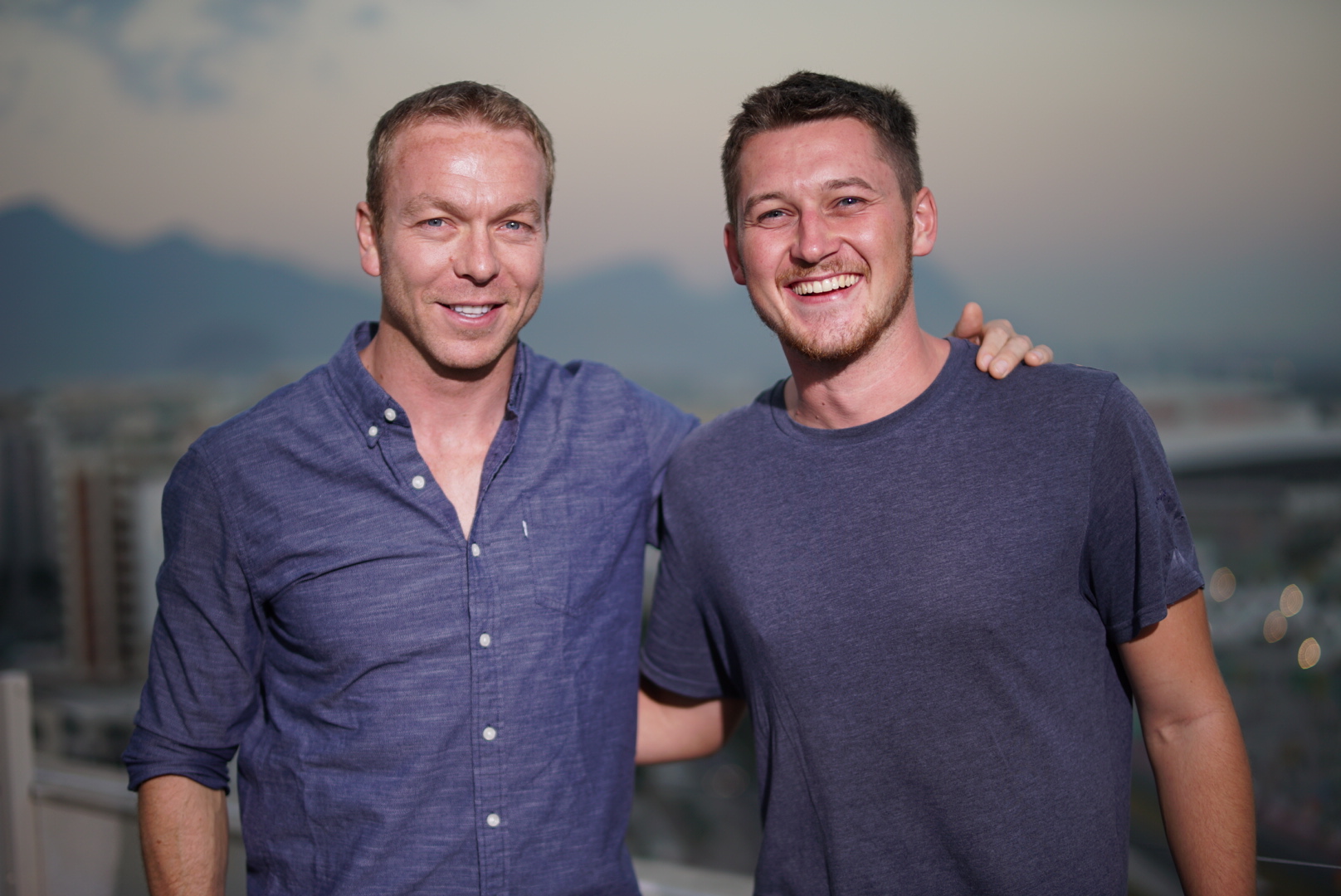 Me with Sir Chris Hoy. Glad he looks as cheerful as I do.. 