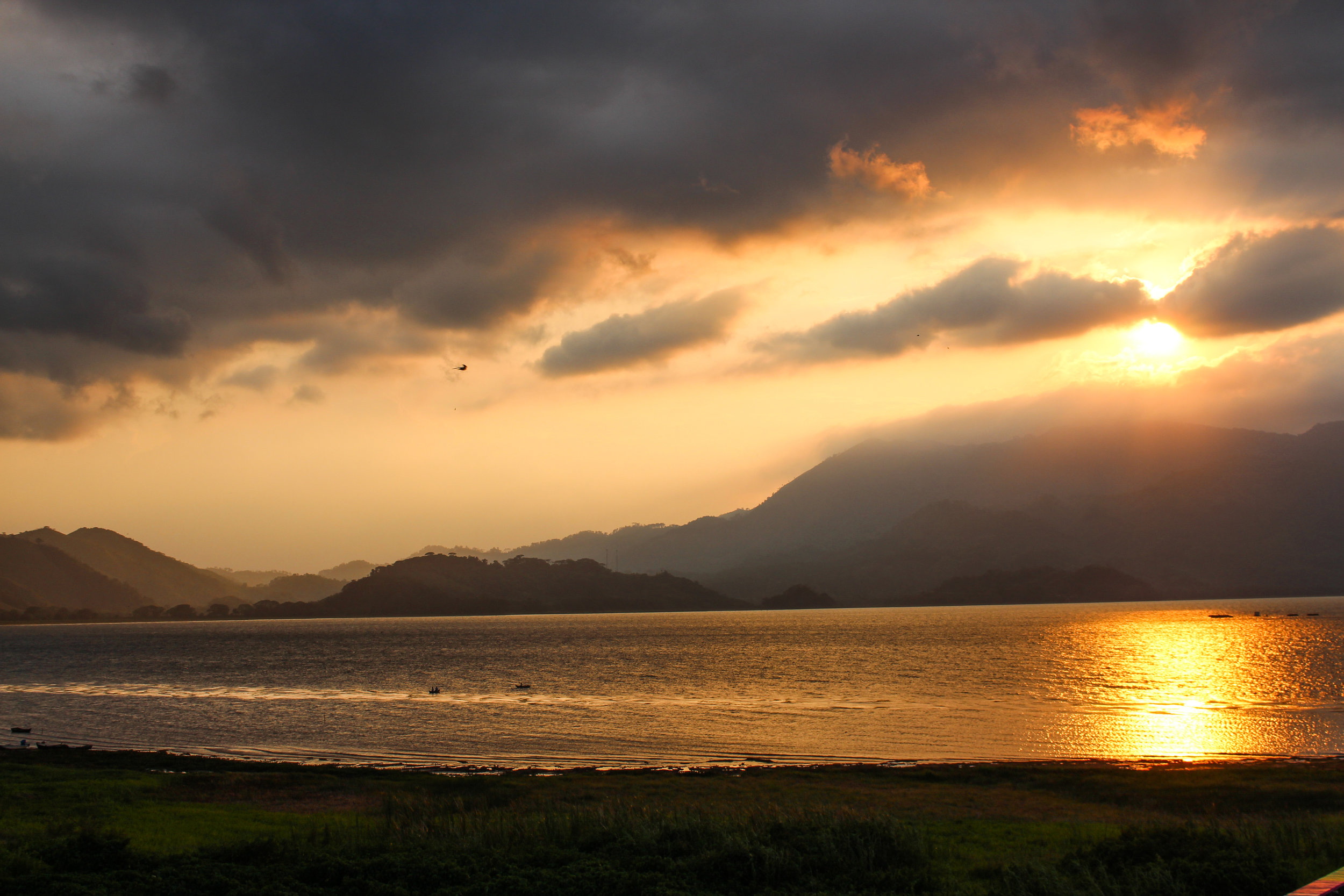 Lake Yojoa looking majestic at sunset. The surrounding area is under threat. 