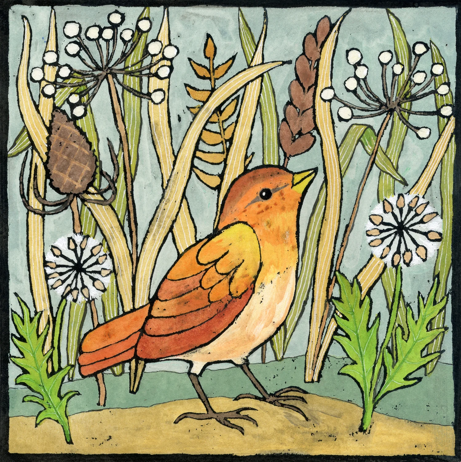 Bird amongst the Seed Heads