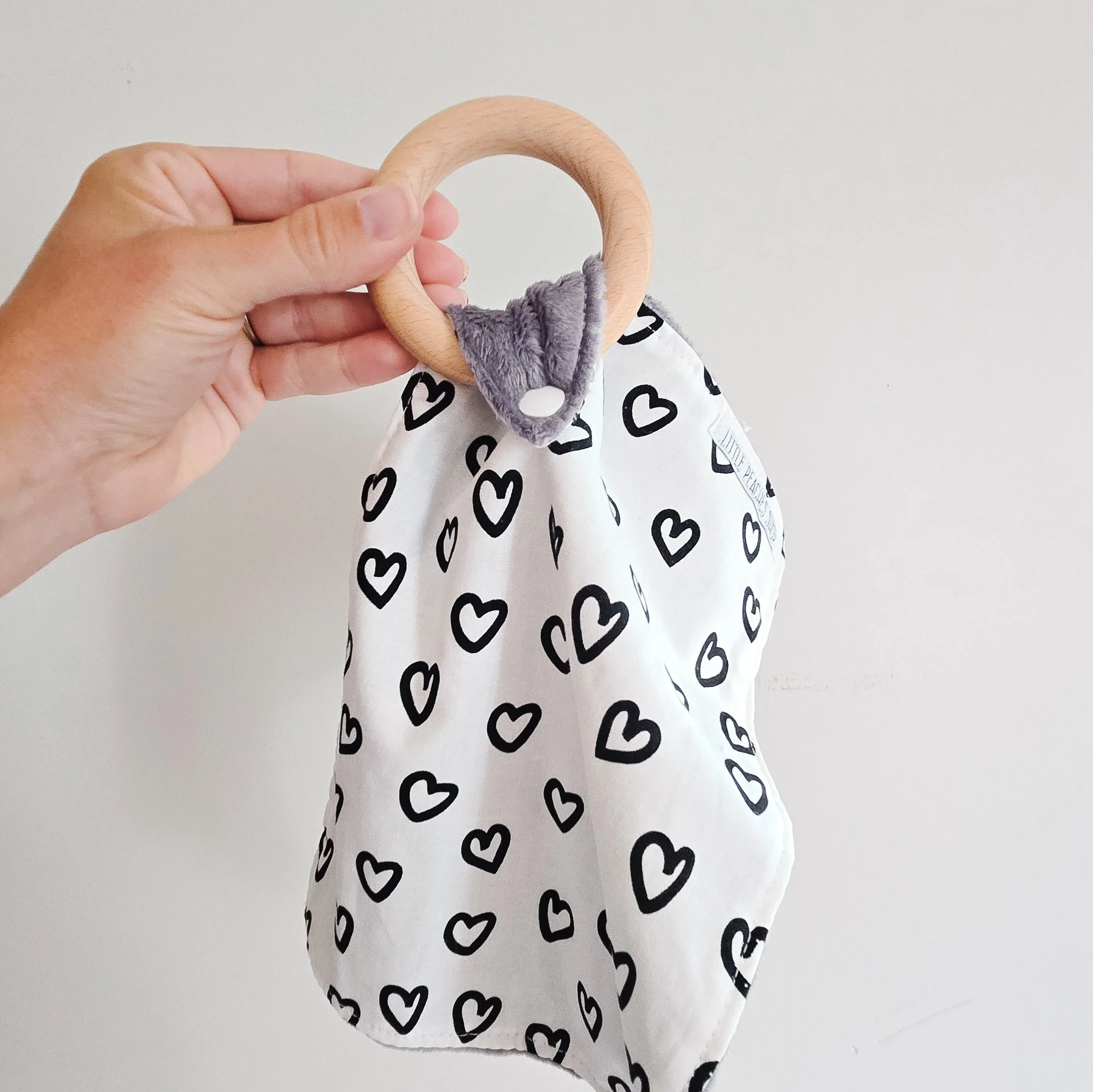 Teething Lovey in Little Hearts