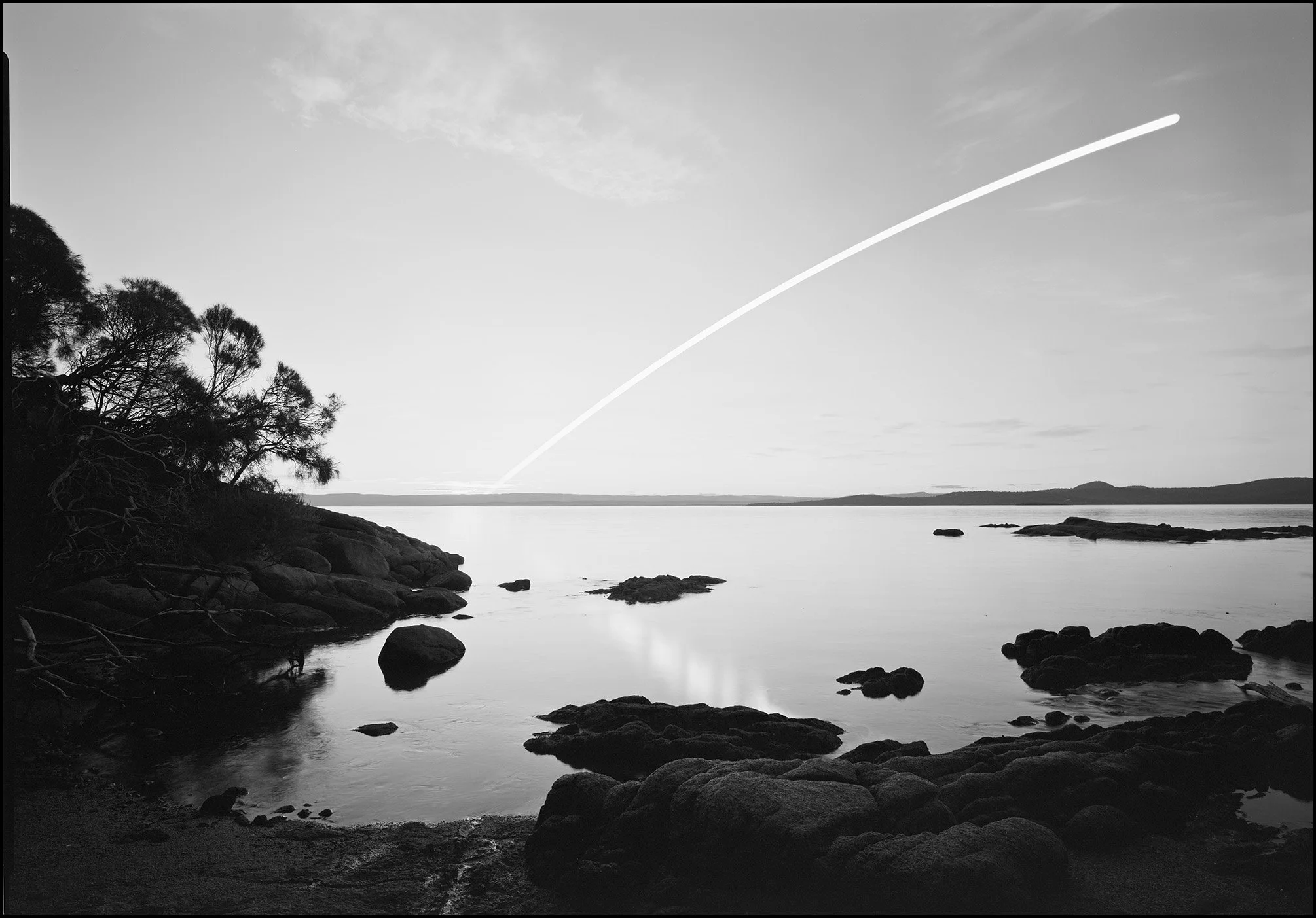  13 June 2025, 12:30pm-4:45pm, Great Oyster Bay from old quarry  Gelatin silver print, 40.6 cm × 50.8 cm, 2026 