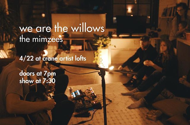 Monday night: We&rsquo;ll be joined by Peter of @wearethewillows and @themimzees for full sets and a recorded session. Cool evening vibes provided by @art_terrarium as always.

4/22
7pm doors
7:30 show
$5 donation, BYOB