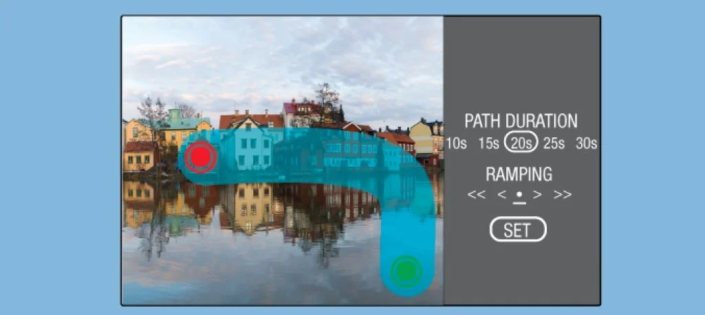 Setting menu displayed to set the path duration and ramping speed when the path between two nodes is selected.&nbsp;