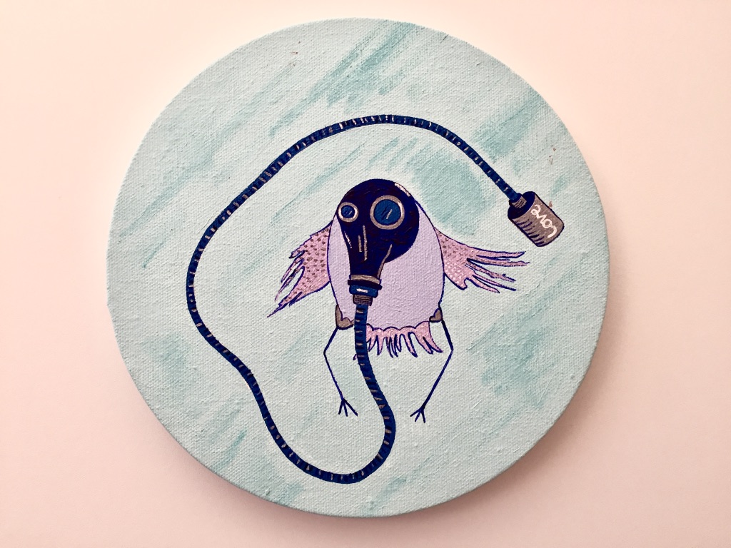 Love is in the air 2013 Acrylics on canvas 20cm diameter More information