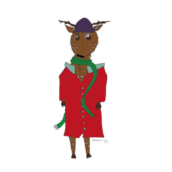 Diego the Deer in winter 2016 Digital illustration 11000 px x 11000 px More information