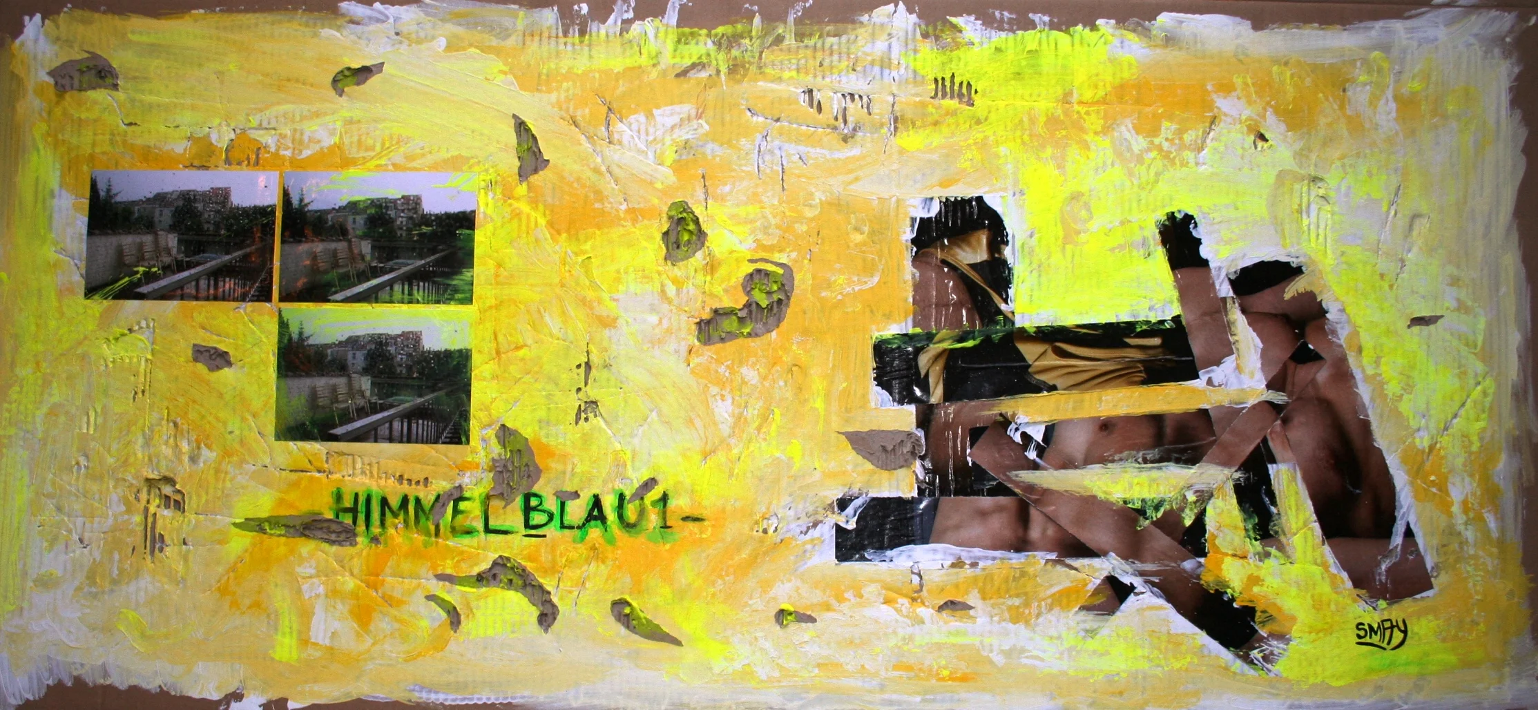 Himmelblau1 2009 Mixed media collage on cardboard 122 x 55cm