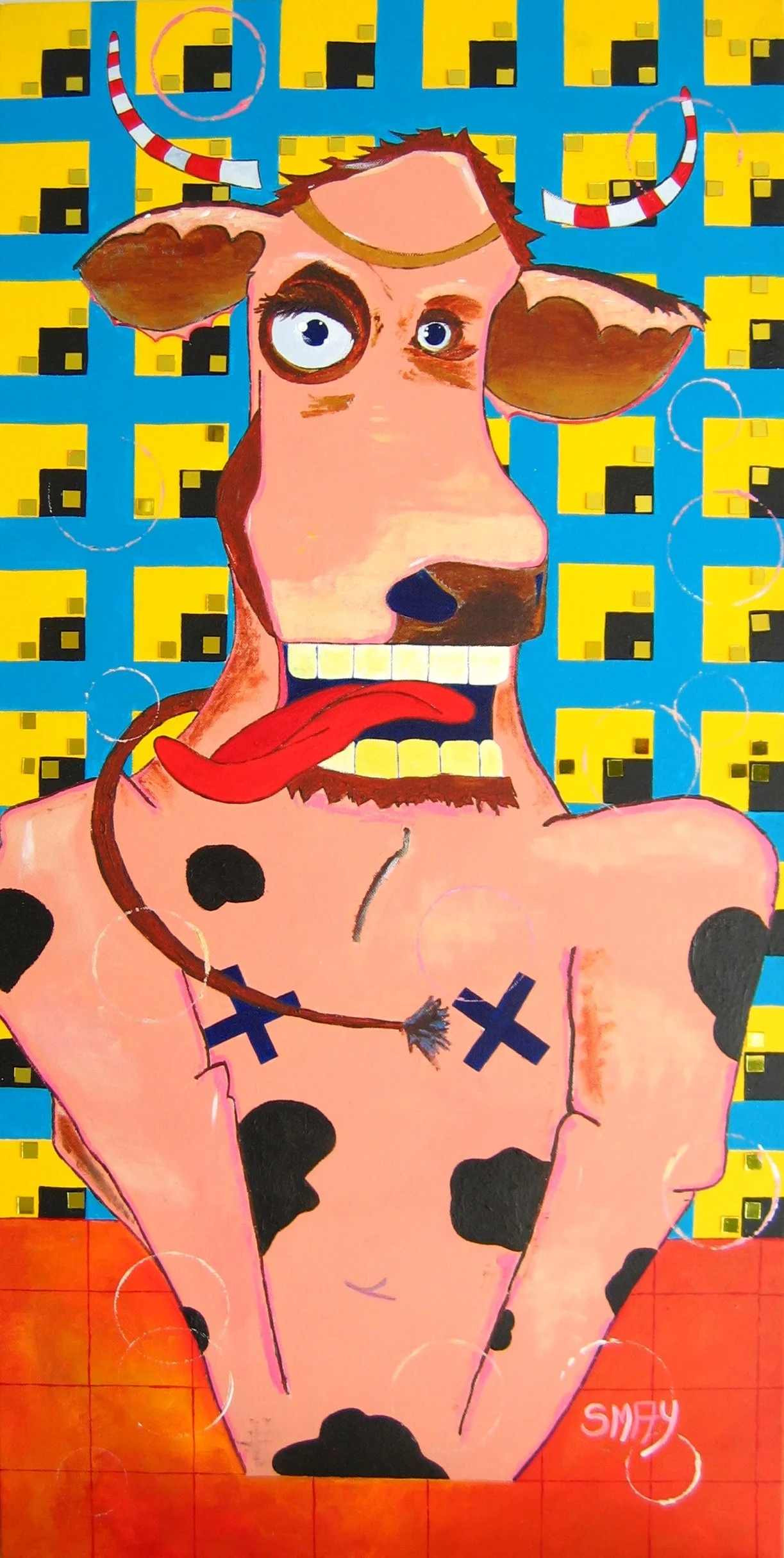 Cow Tongue for Dinner 2008 Mixed media on canvas 58 x 68cm