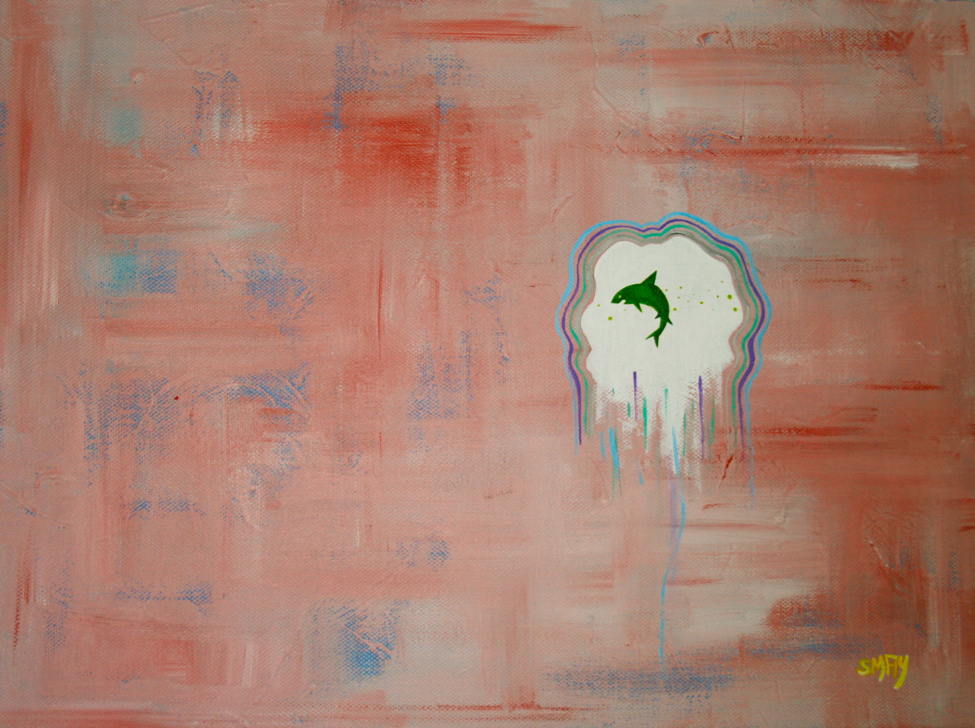 Dreaming of shark 2011 Acrylics on canvas 40 x 30cm