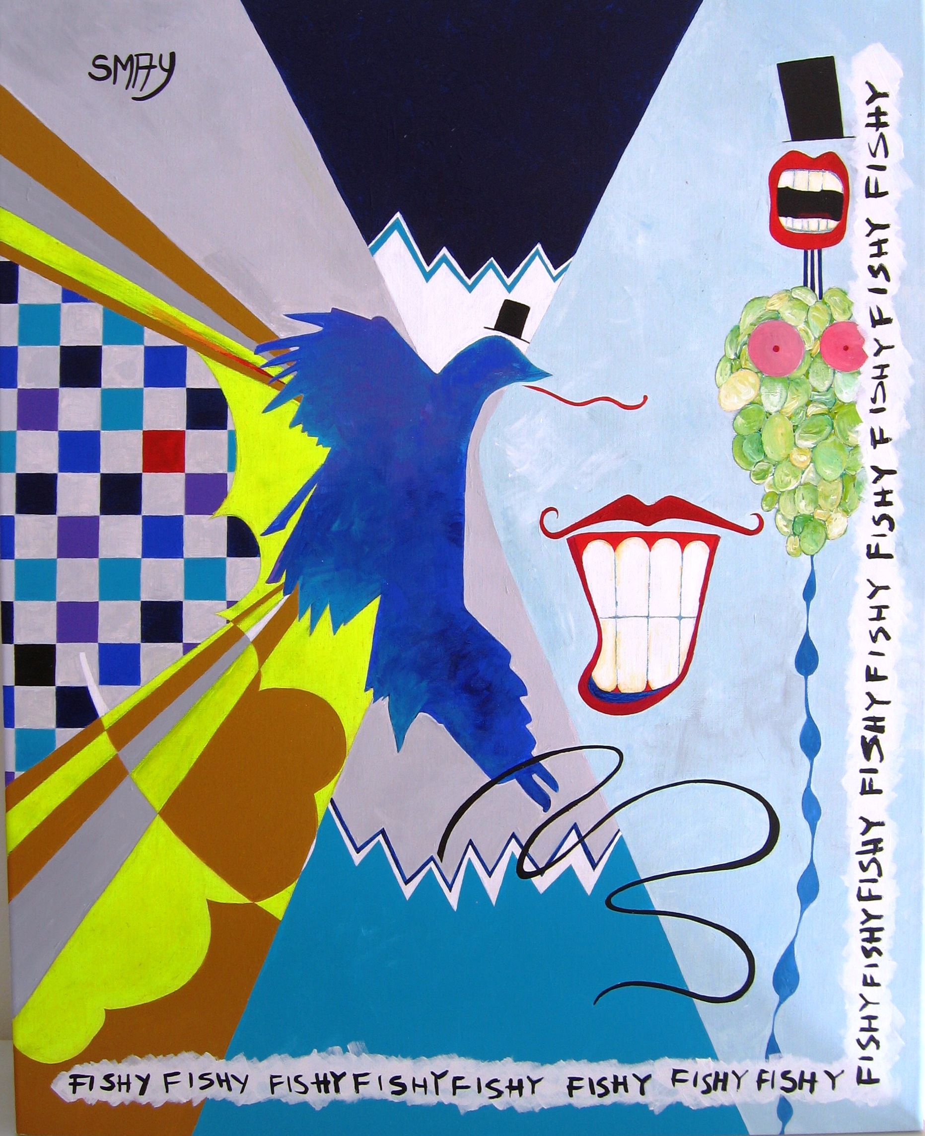 Fishy 2008 Acrylics on canvas 54 x 44cm
